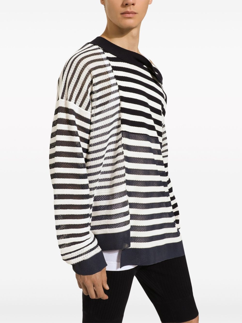 asymmetric striped jumper - 5