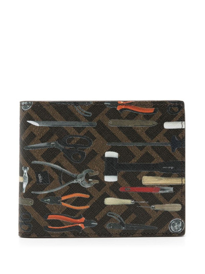 FENDI FF Tool-print leather wallet outlook