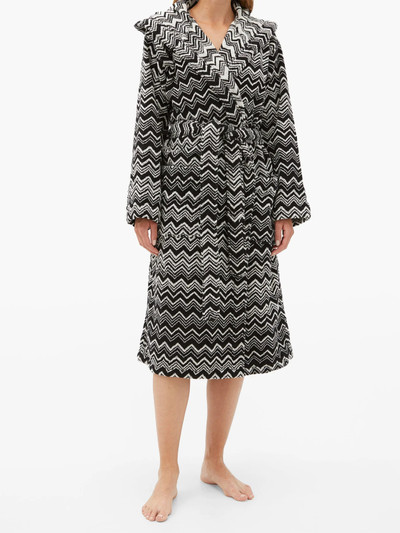 Missoni Keith zigzag hooded cotton-terry bathrobe outlook