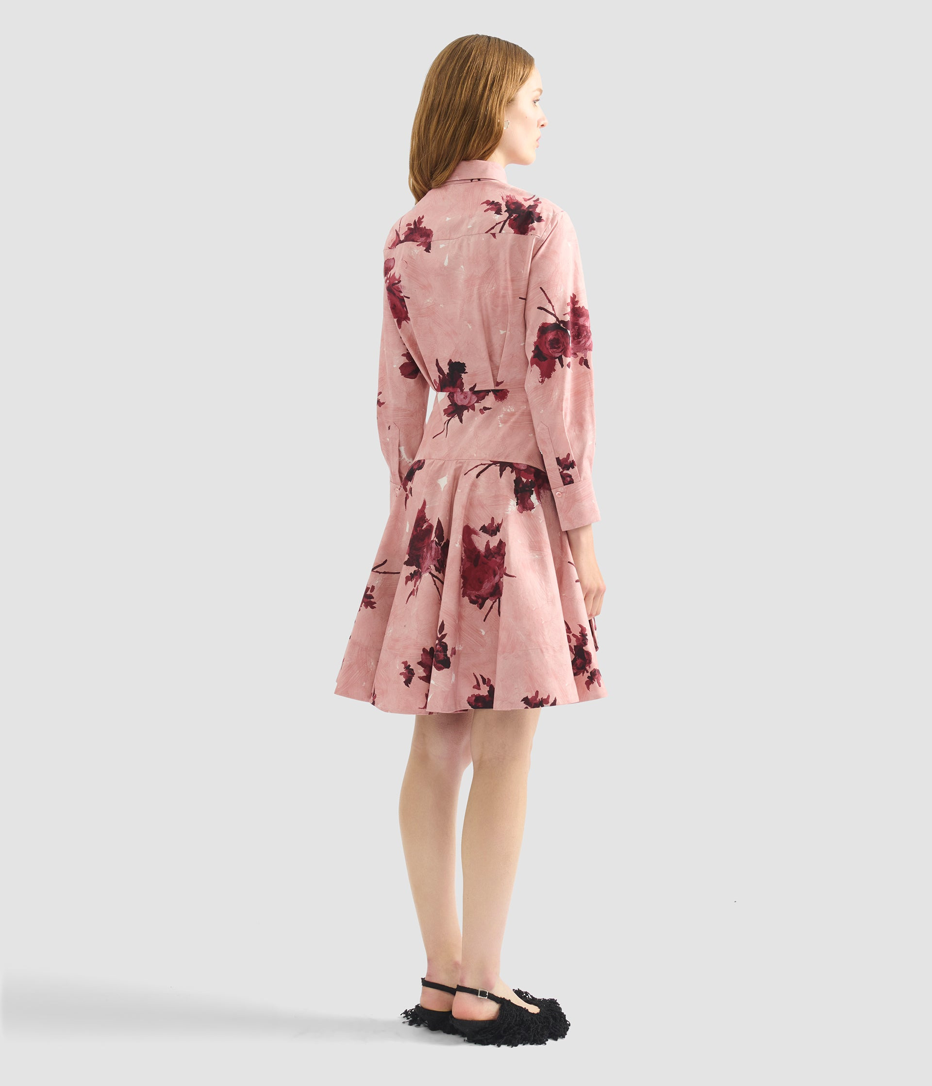 LONG SLEEVE MINI SHIRT DRESS - 3