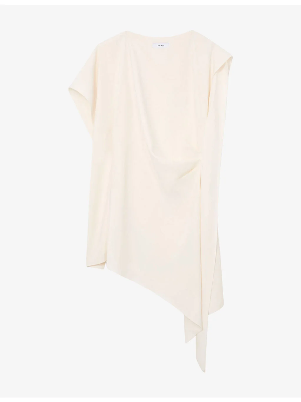 Athena Draped Asymmetric-Hem Woven Mini Dress - 1