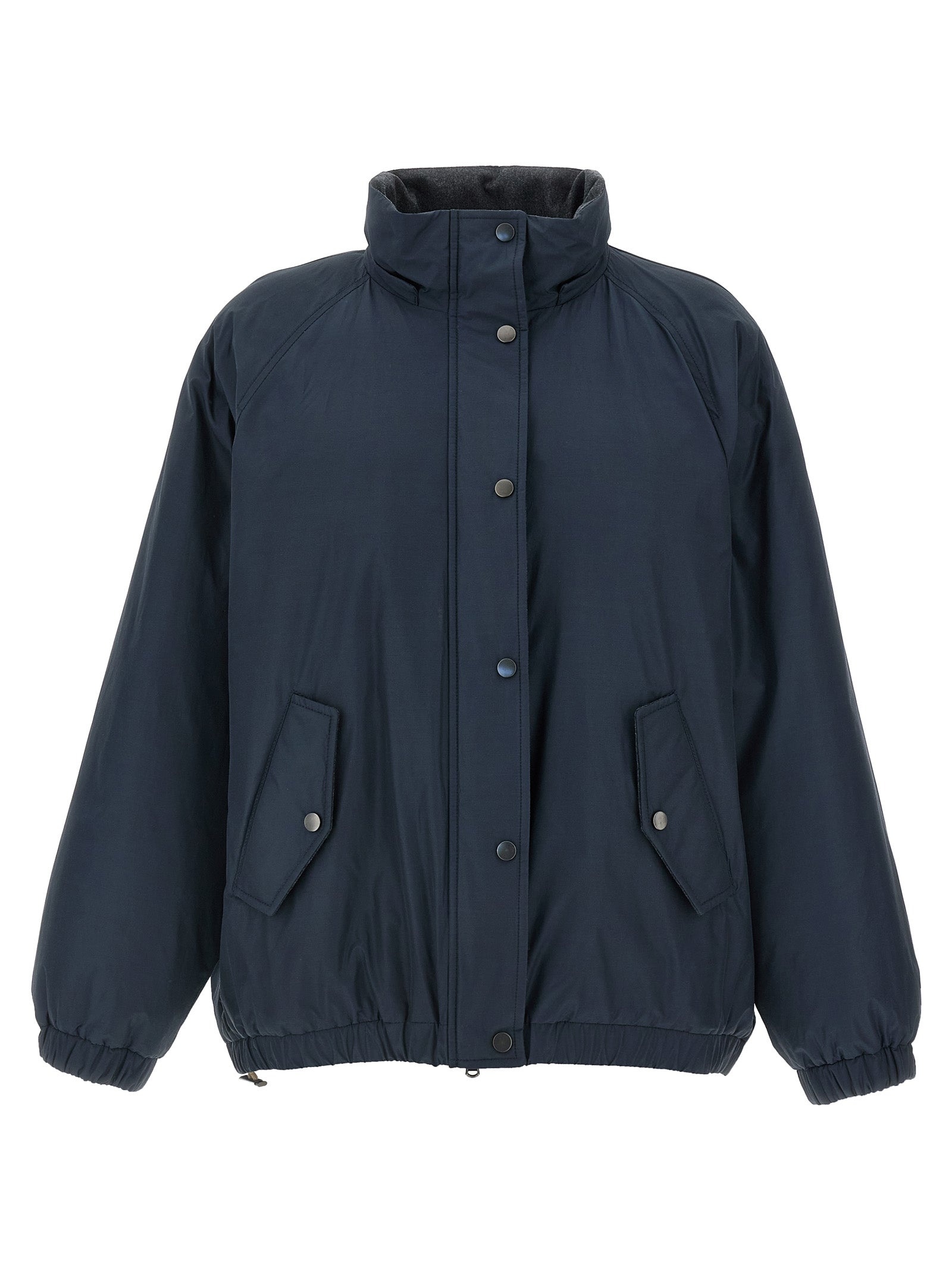 Knitted Hooded Down Jacket Puffer Jackets Blue - 2