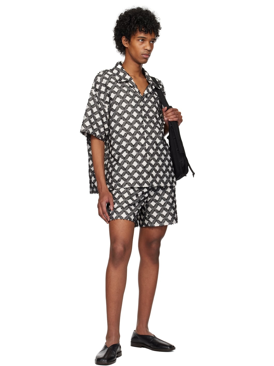 Black Argyle Jacquard Shirt - 4