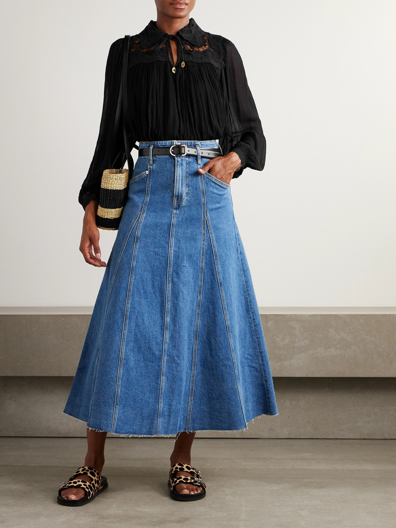 Sea Daphne Lace-trimmed Crinkled Crepon Blouse outlook