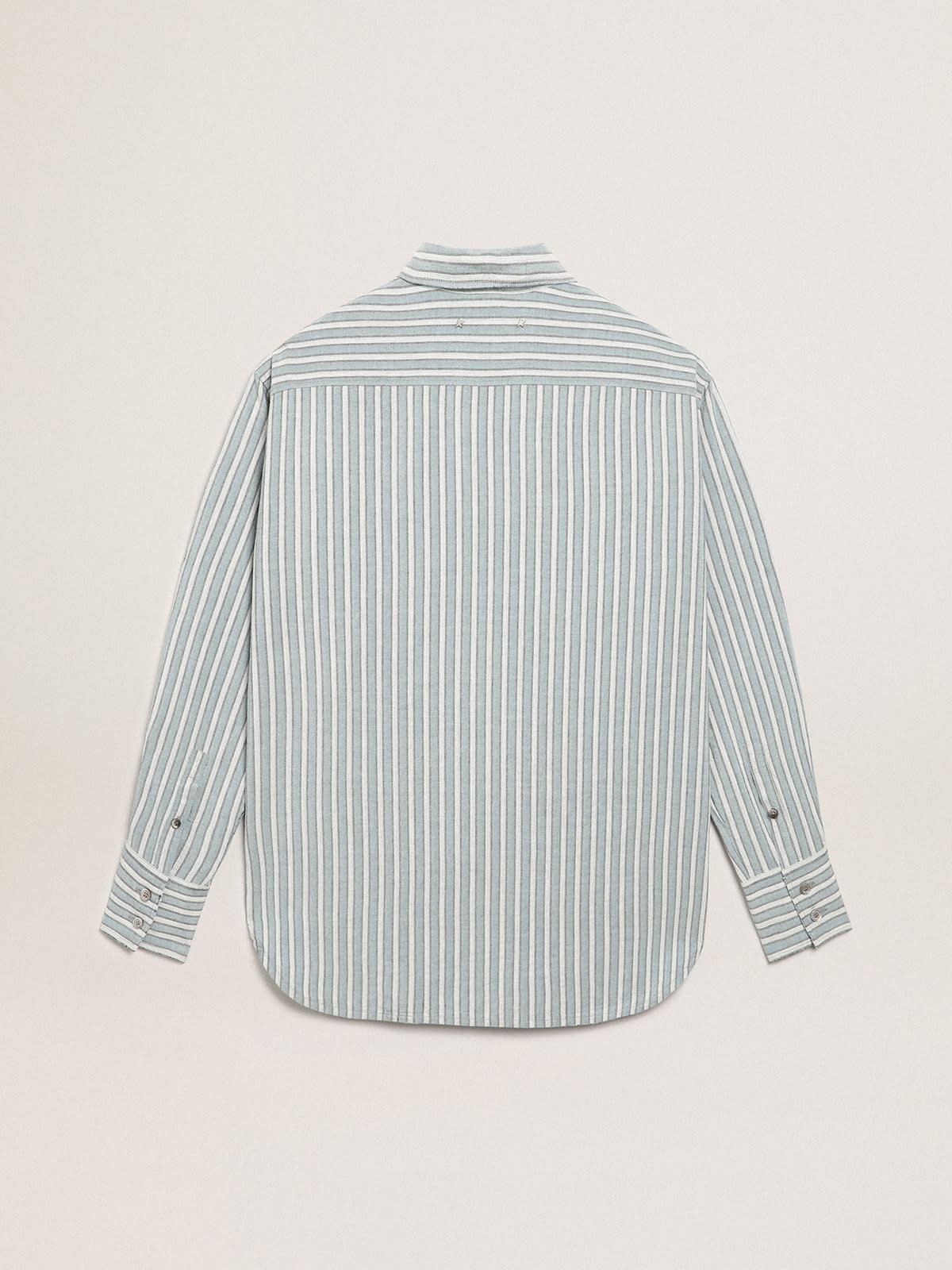 Women's boyfriend shirt with blue stripes - 6