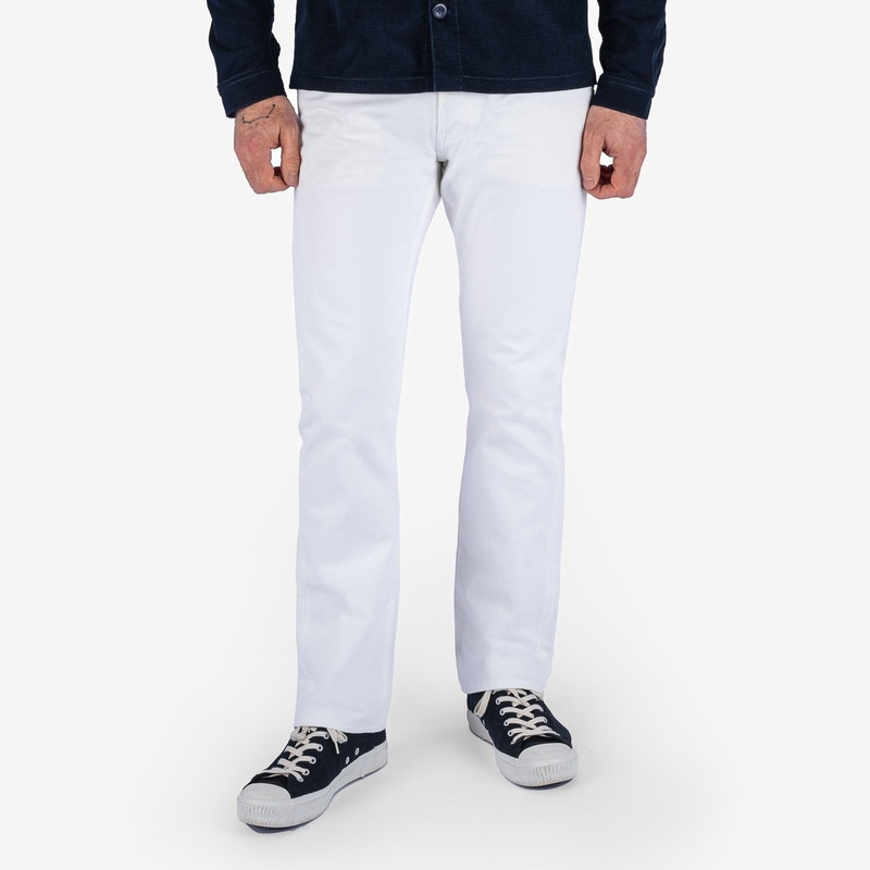 Iron Heart IH-555-WT 13.5oz Denim Super Slim Cut Jeans - White outlook