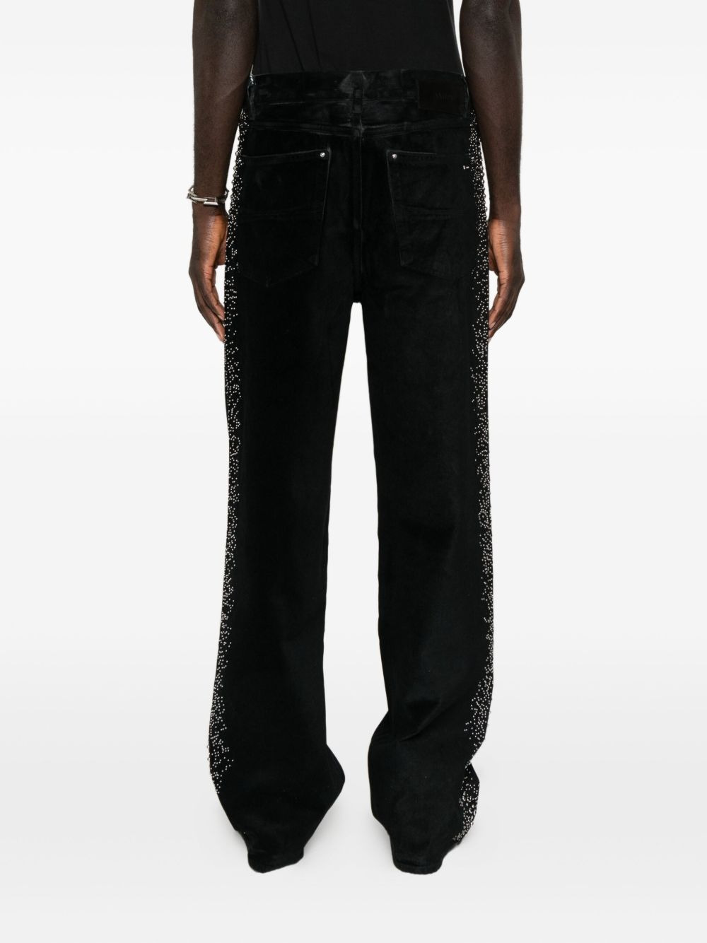 embellished velvet jeans - 4