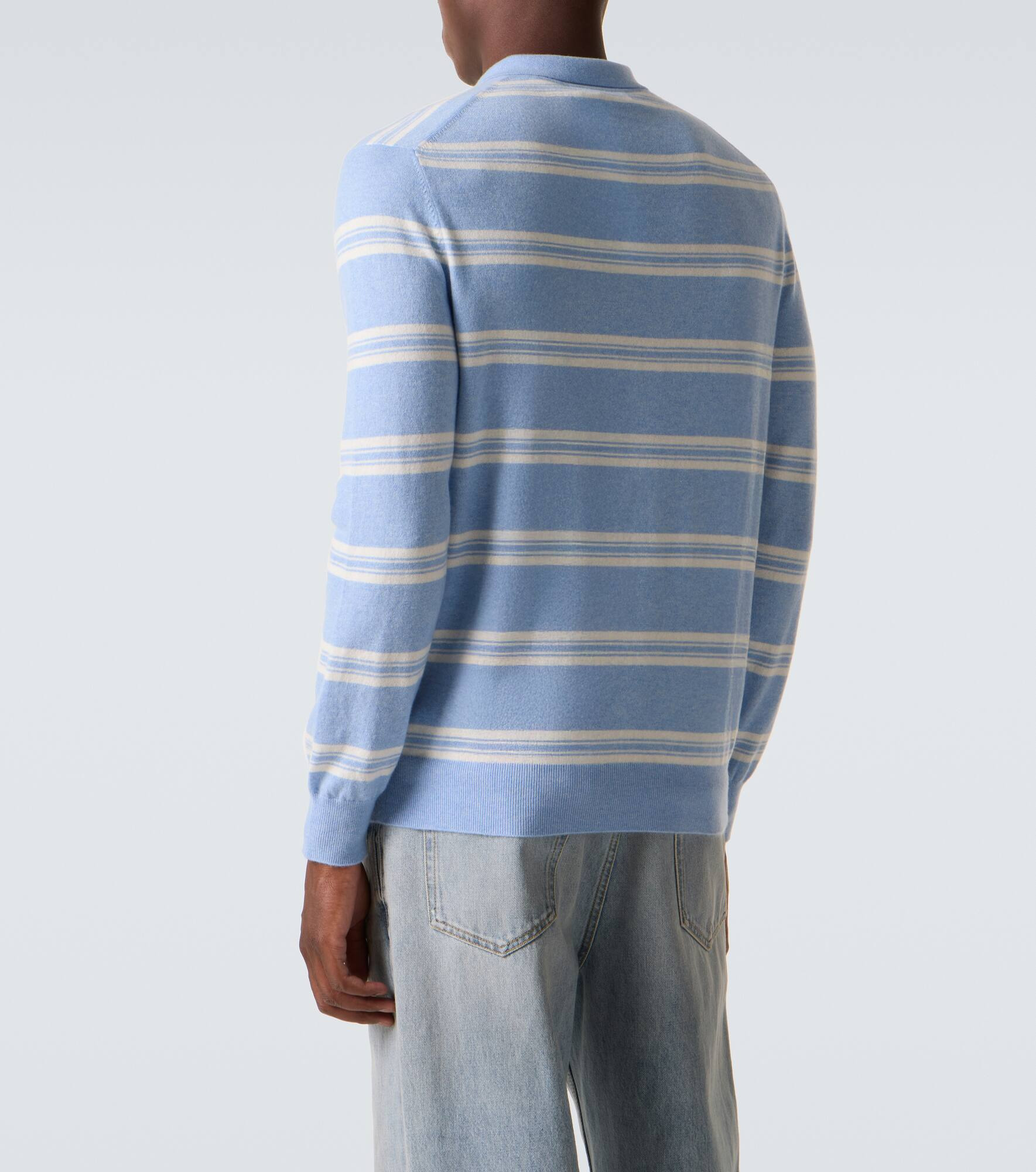 Mr Swansea striped cashmere polo sweater - 4