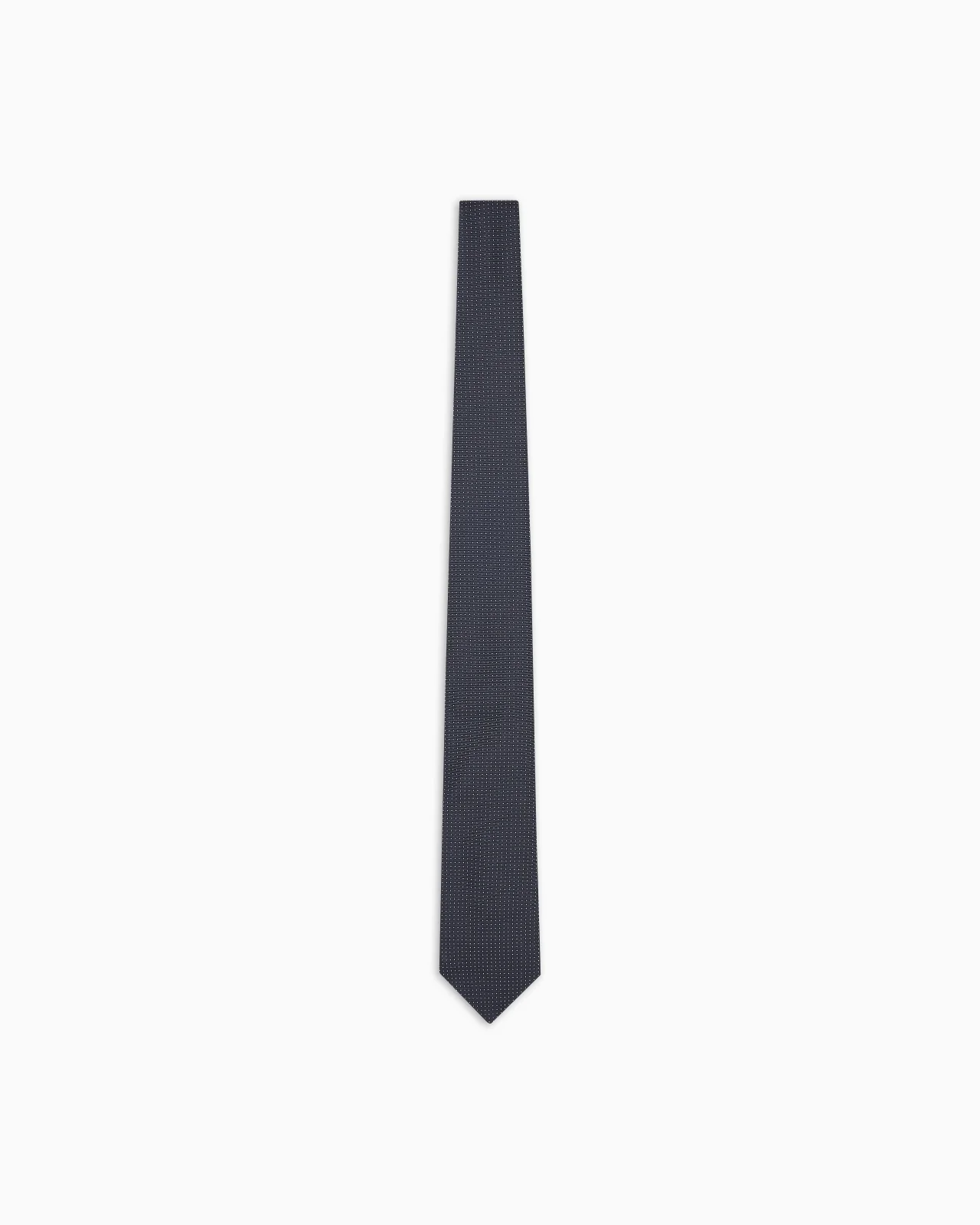 PURE SILK TIE WITH MICRO POLKA-DOT JACQUARD - 1