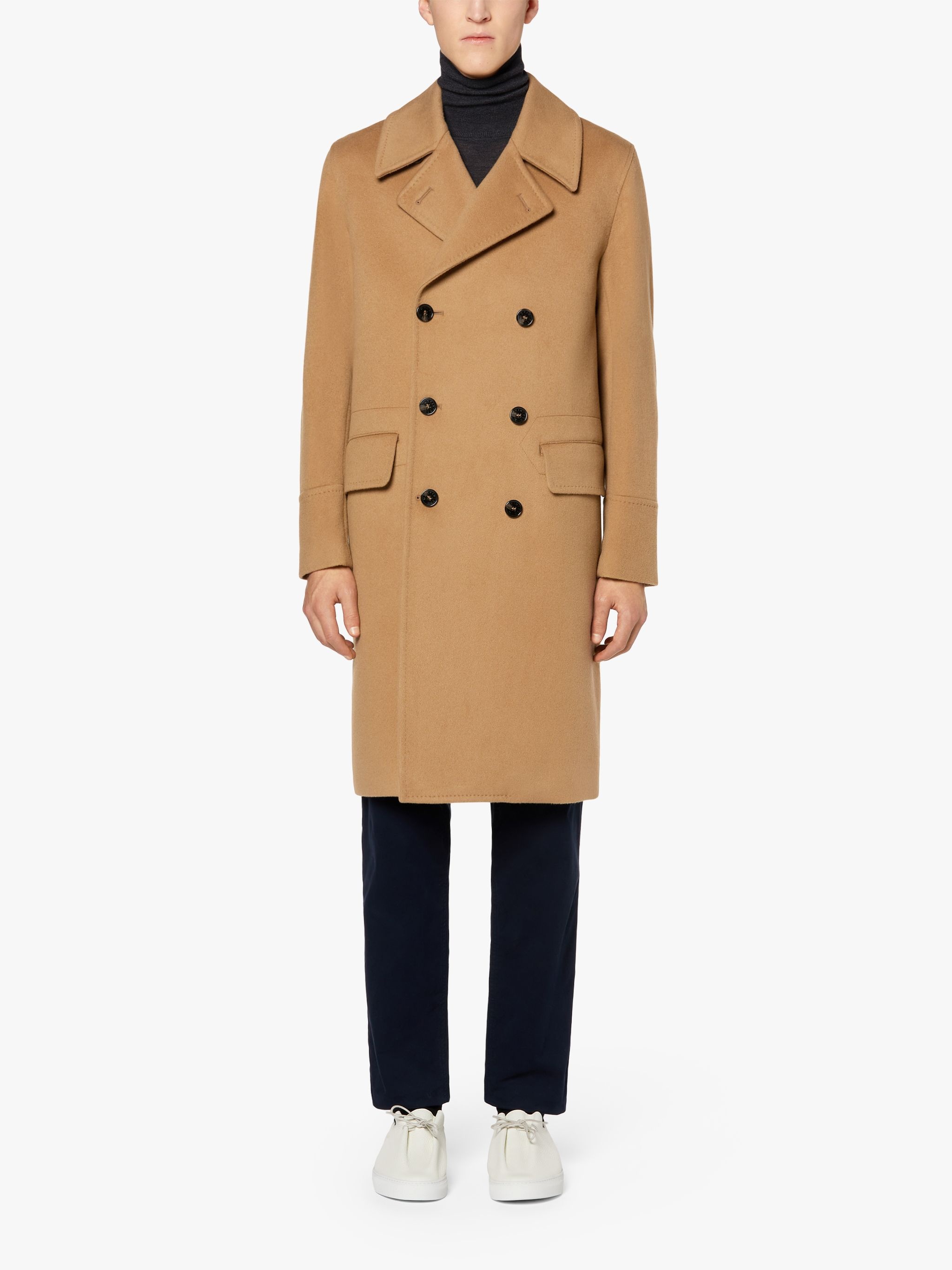 REDFORD BEIGE WOOL & CASHMERE DOUBLE BREASTED COAT | GM-1101 - 2