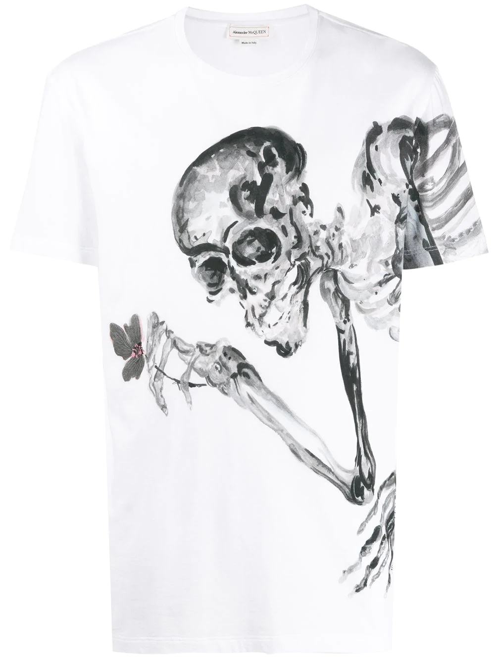 skull flower printed T-shirt - 1