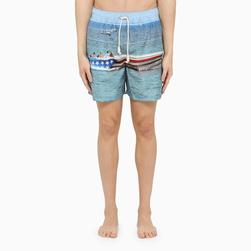 Palm Angels Getty Speedyboat Printed Swim Boxer Shorts - 1