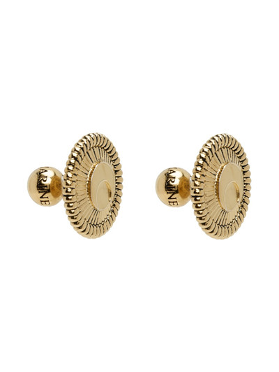 Marine Serre Gold Regenerated Tin Buttons Earrings outlook