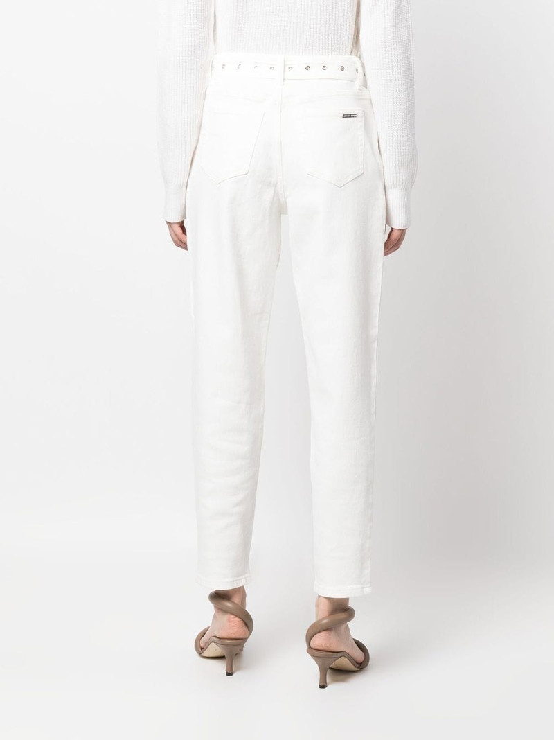 pleat-detail belted jeans 4