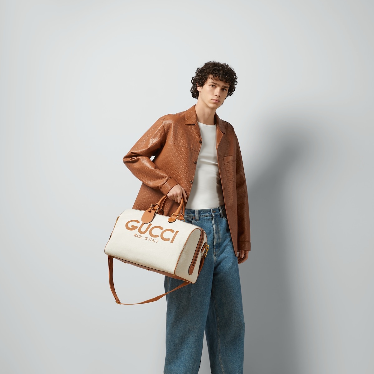 Large duffle bag with Gucci print - 3