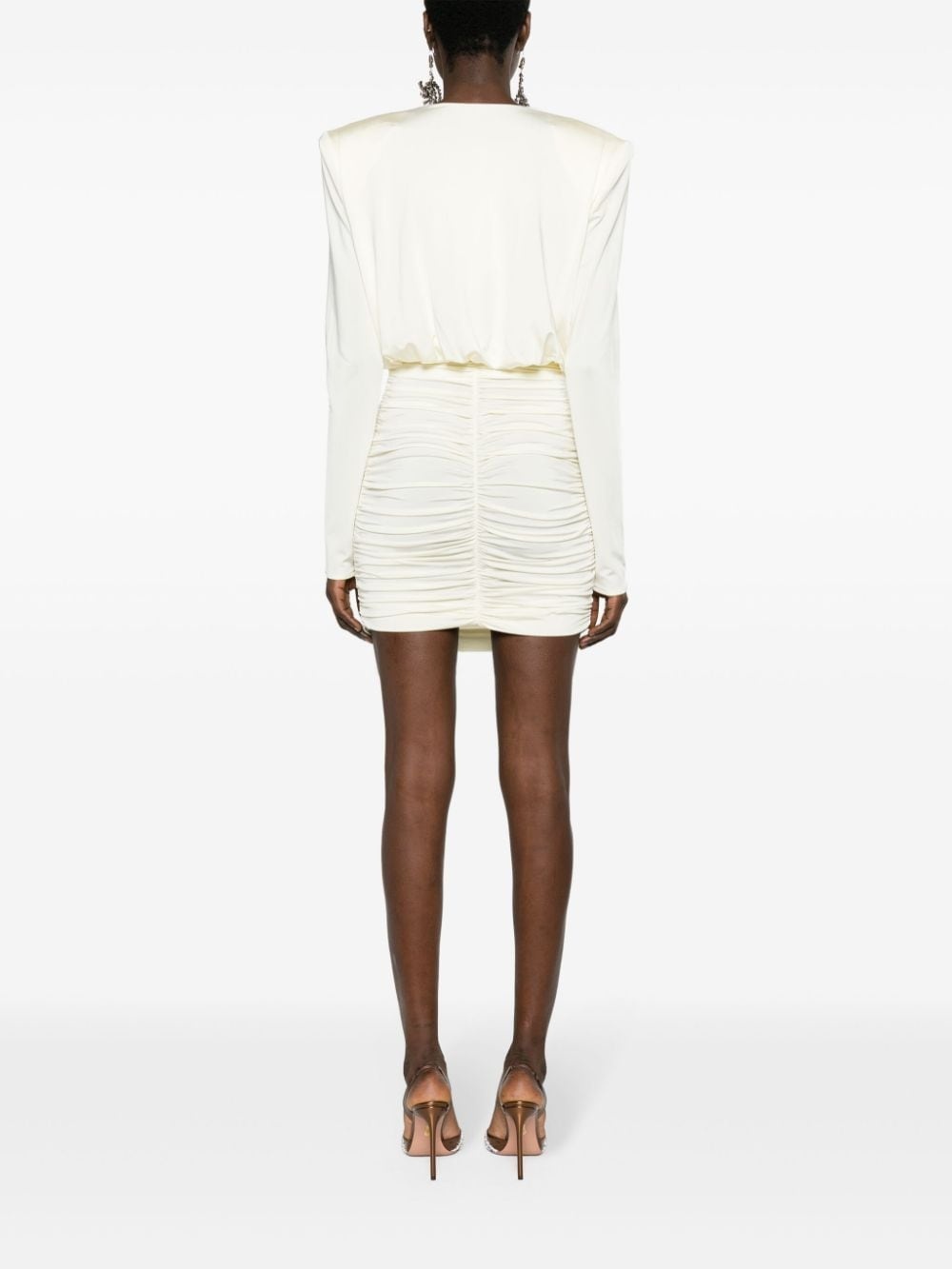 draped mini dress - 7
