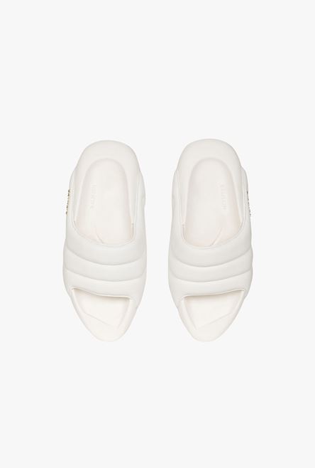 White quilted leather B-IT mules - 4