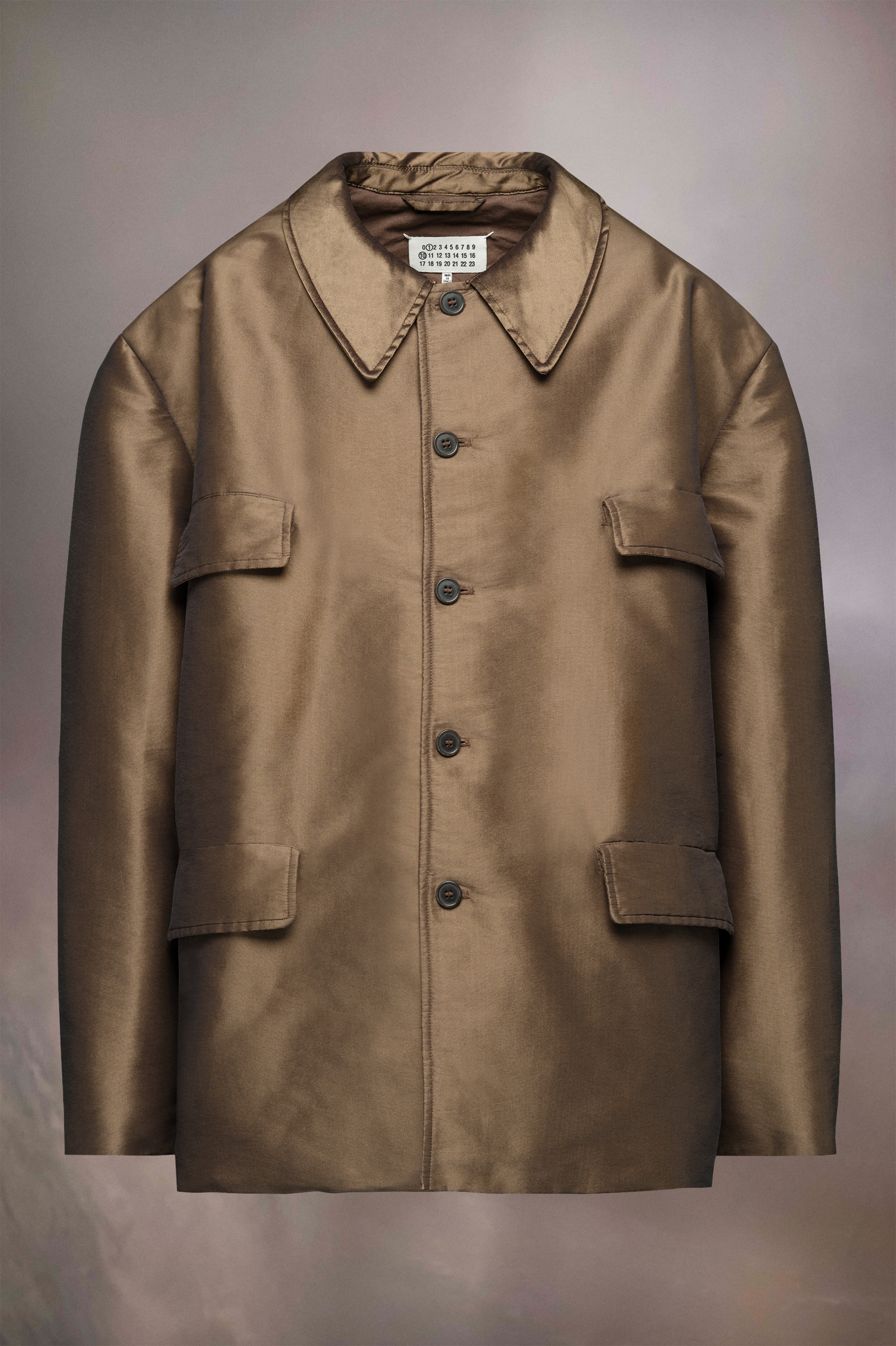 Silk poly moiré caban coat - 1