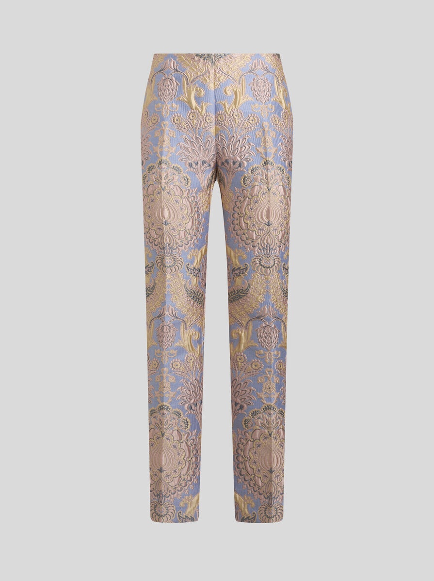FLORAL JACQUARD TROUSERS - 1