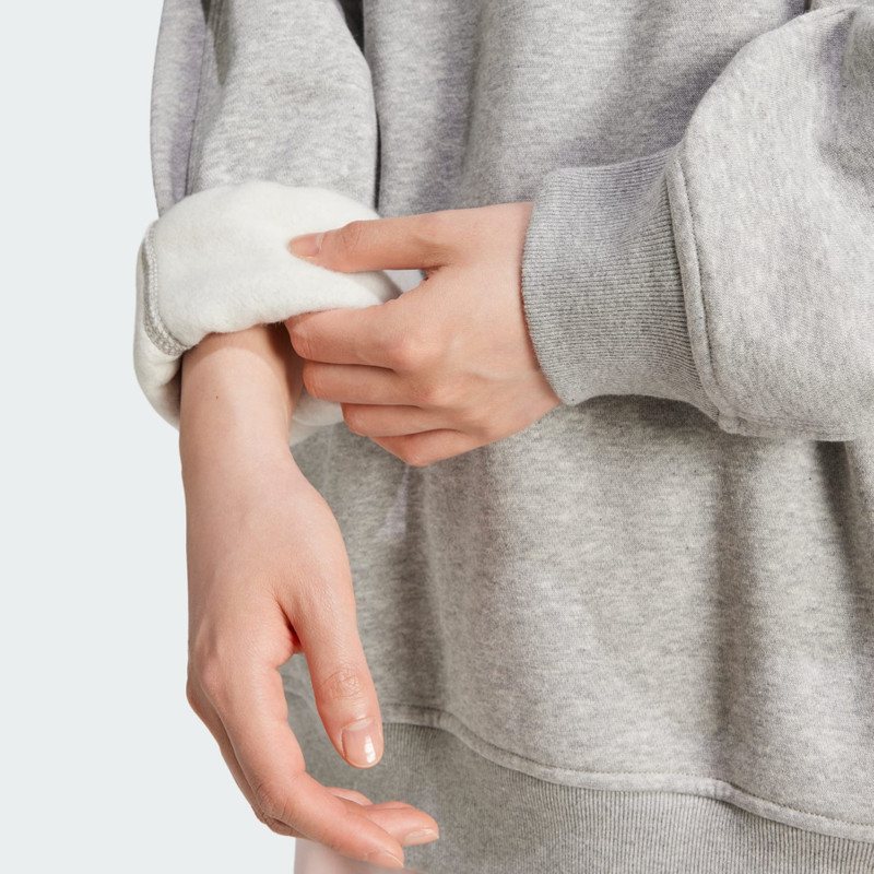 Essentials Fleece Long Oversized Crew Sweatshirt 6