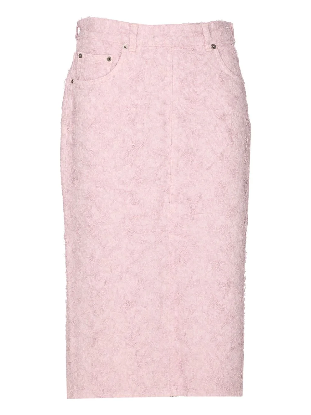 lace denim midi skirt - 1