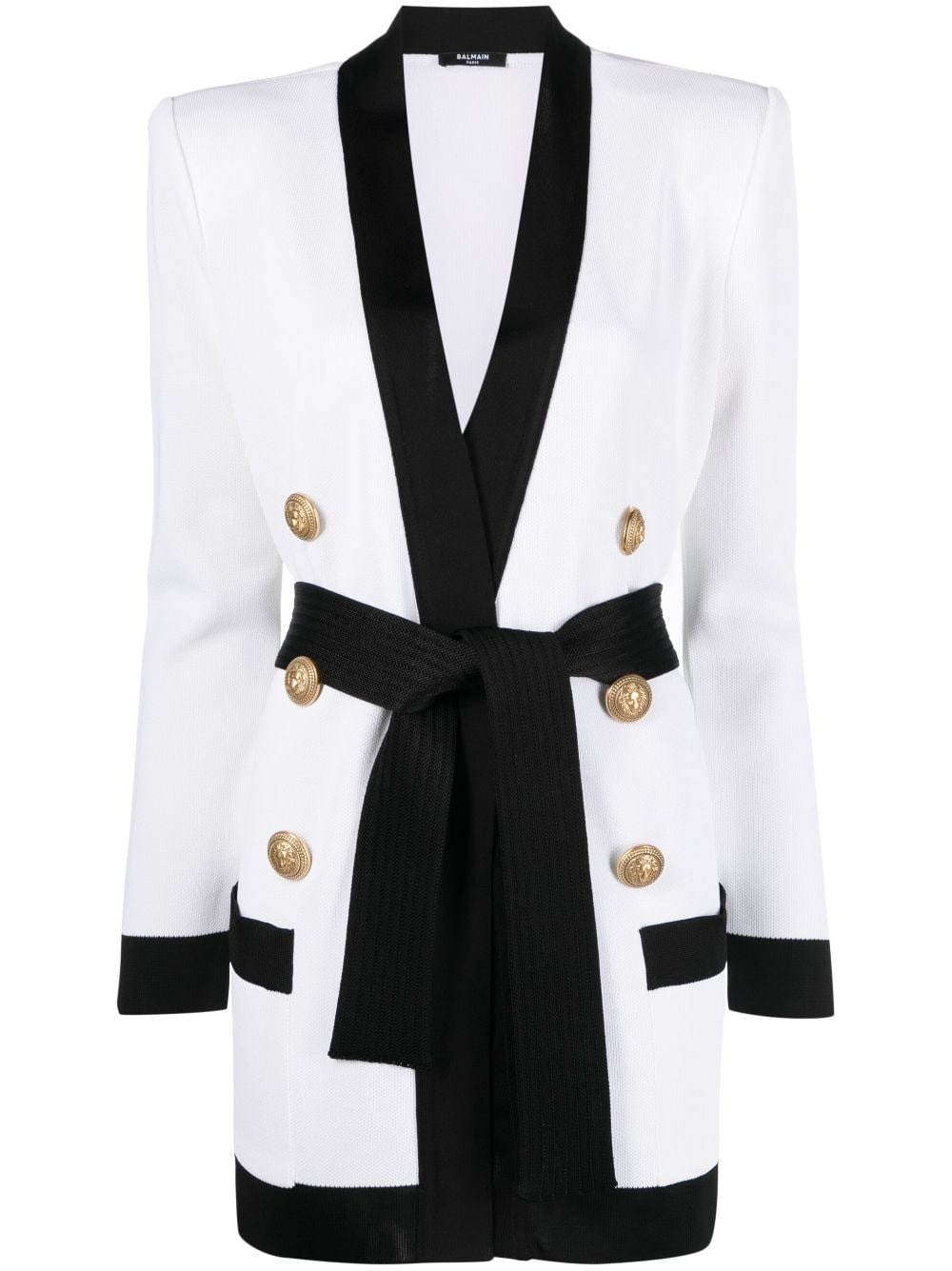 double-breasted belted cardigan coat - 1