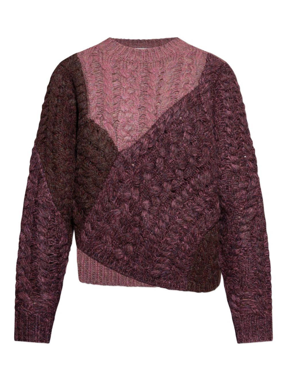 cable-knit patchwork sweater - 1