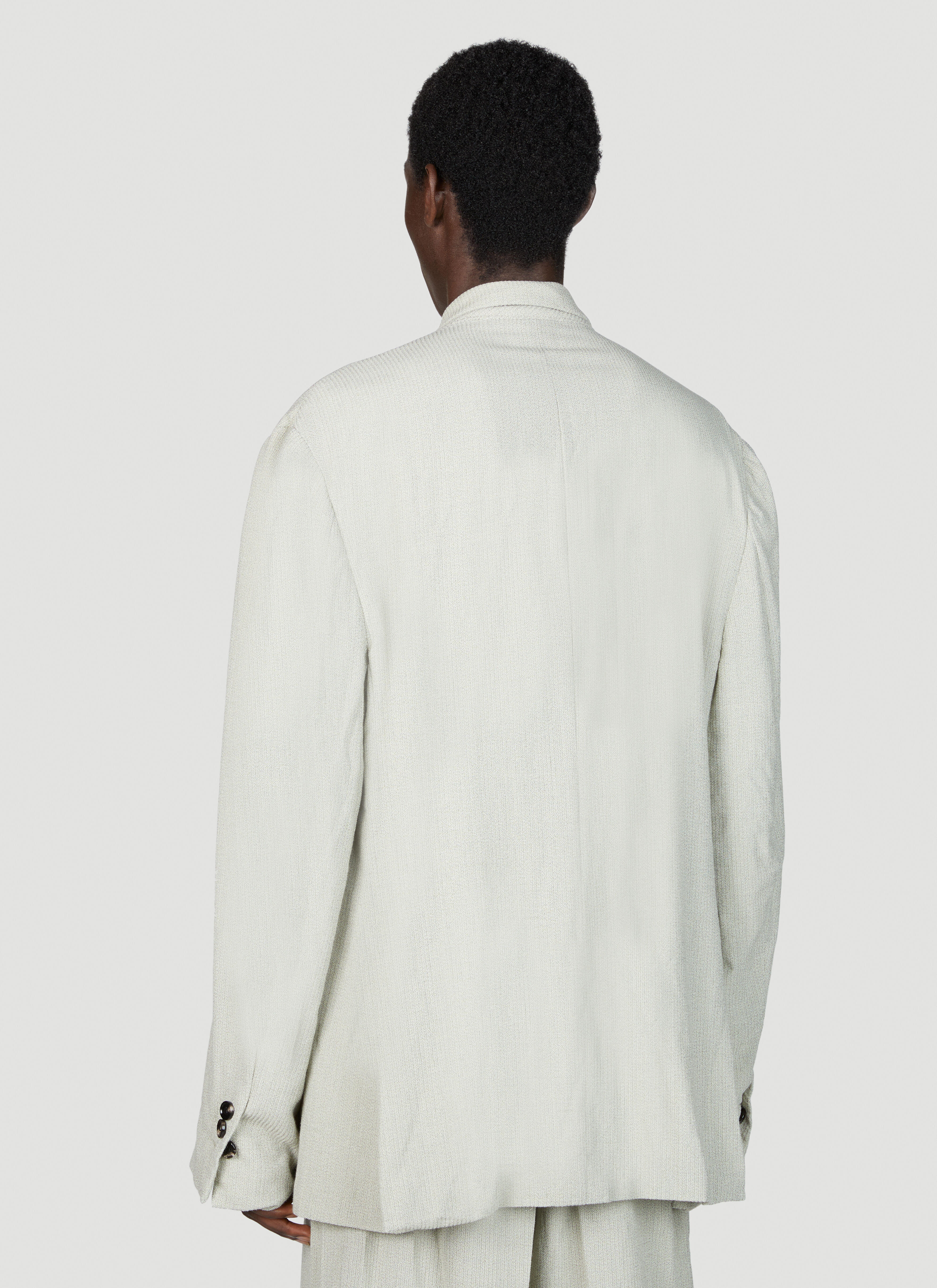 Light Wool Silk Mouline Blazer - 4