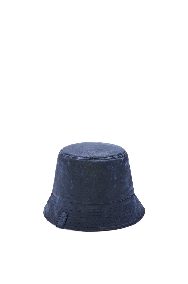 Reversible bucket hat in waxed canvas and tartan - 1