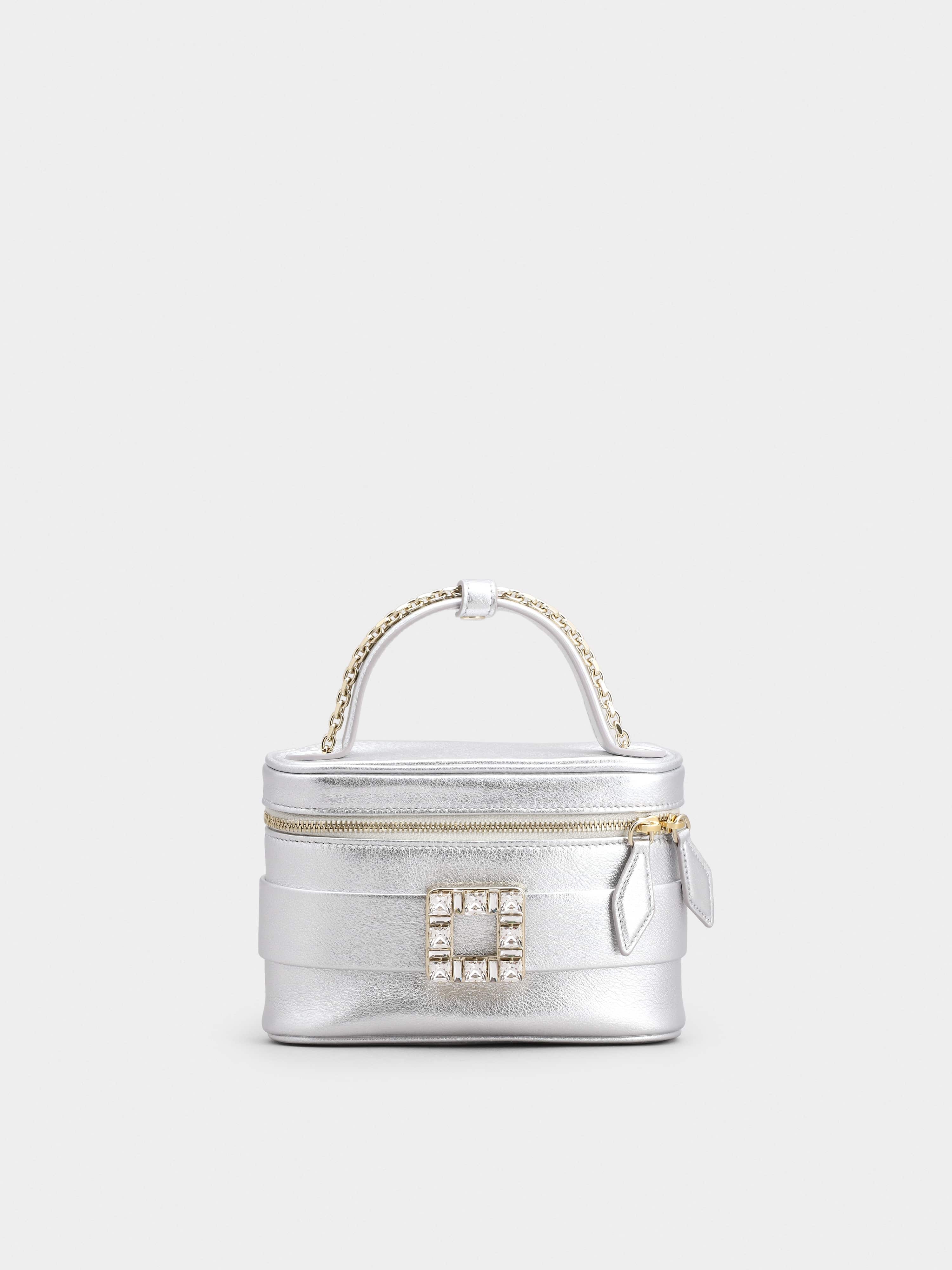 Roger Vivier Vanity Strass Buckle Micro Bag in Leather - 1
