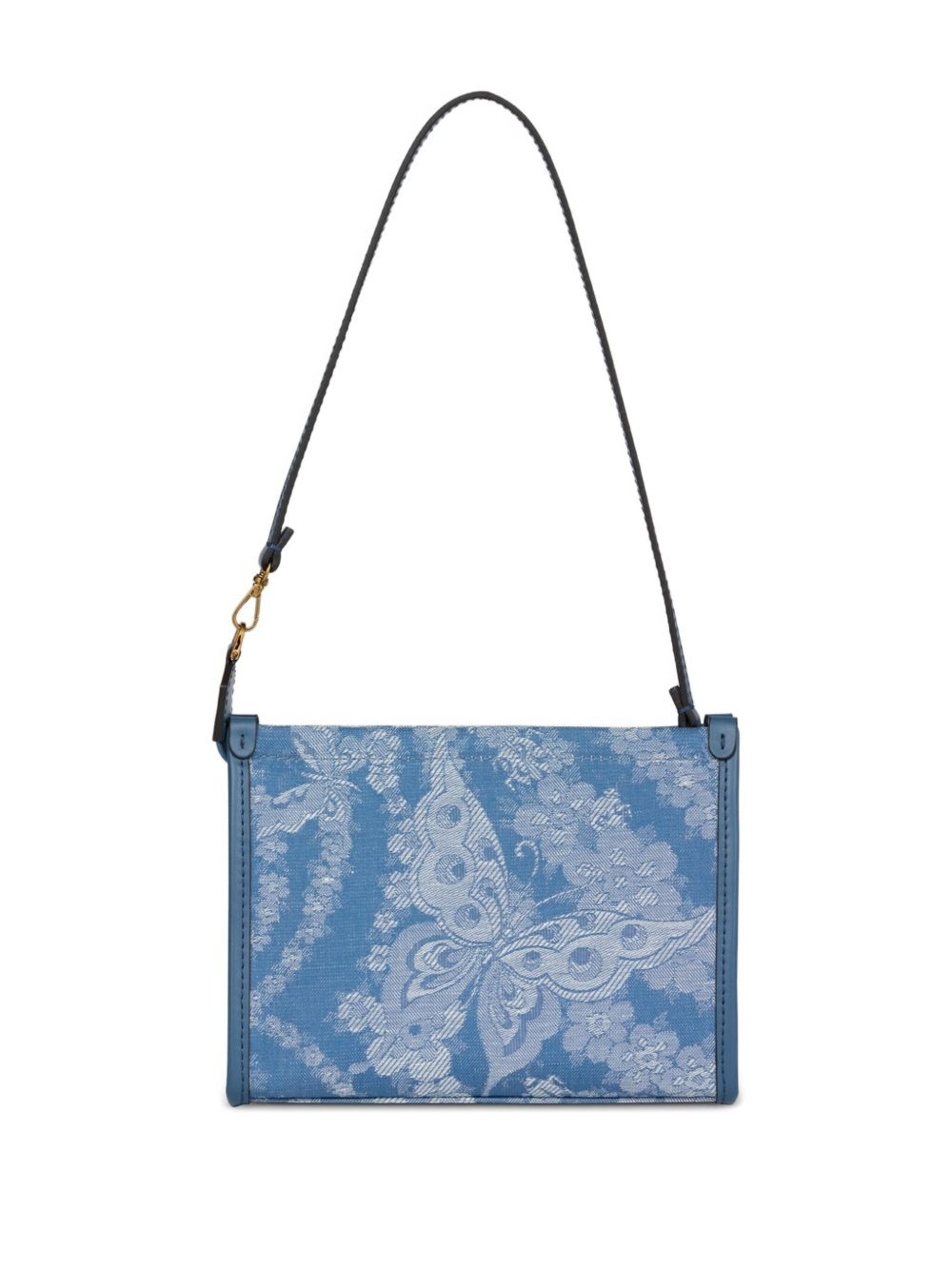 floral-print denim clutch bag - 2