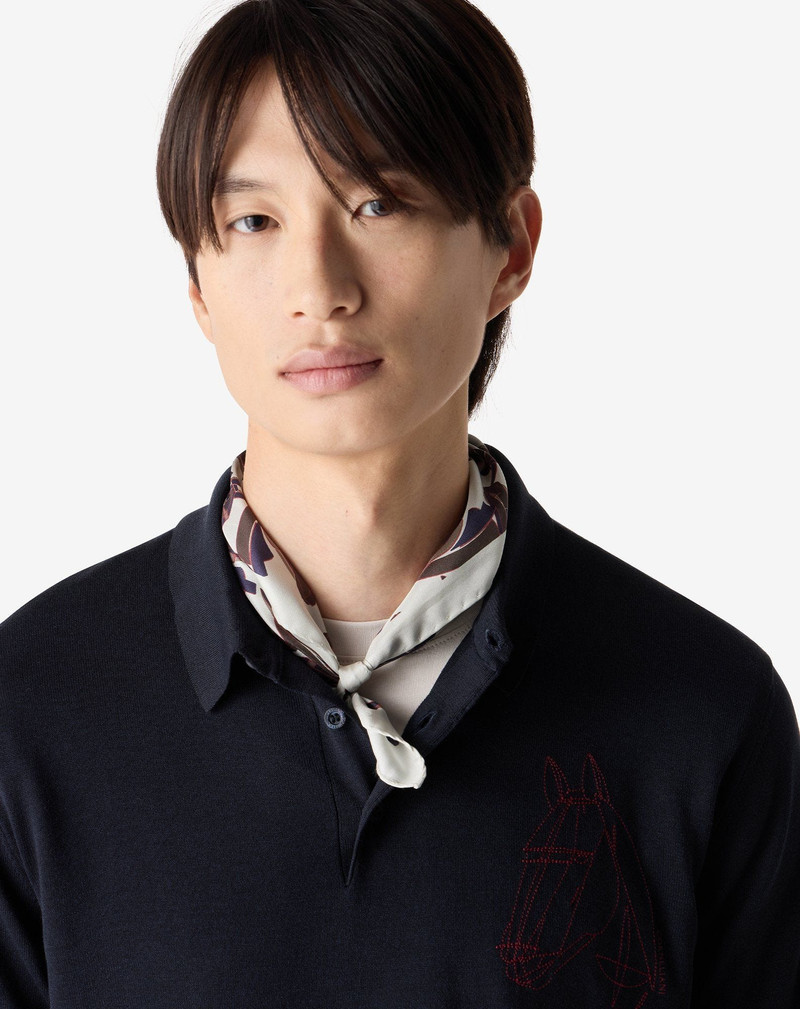 CORNELIANI White printed pure silk scarf outlook