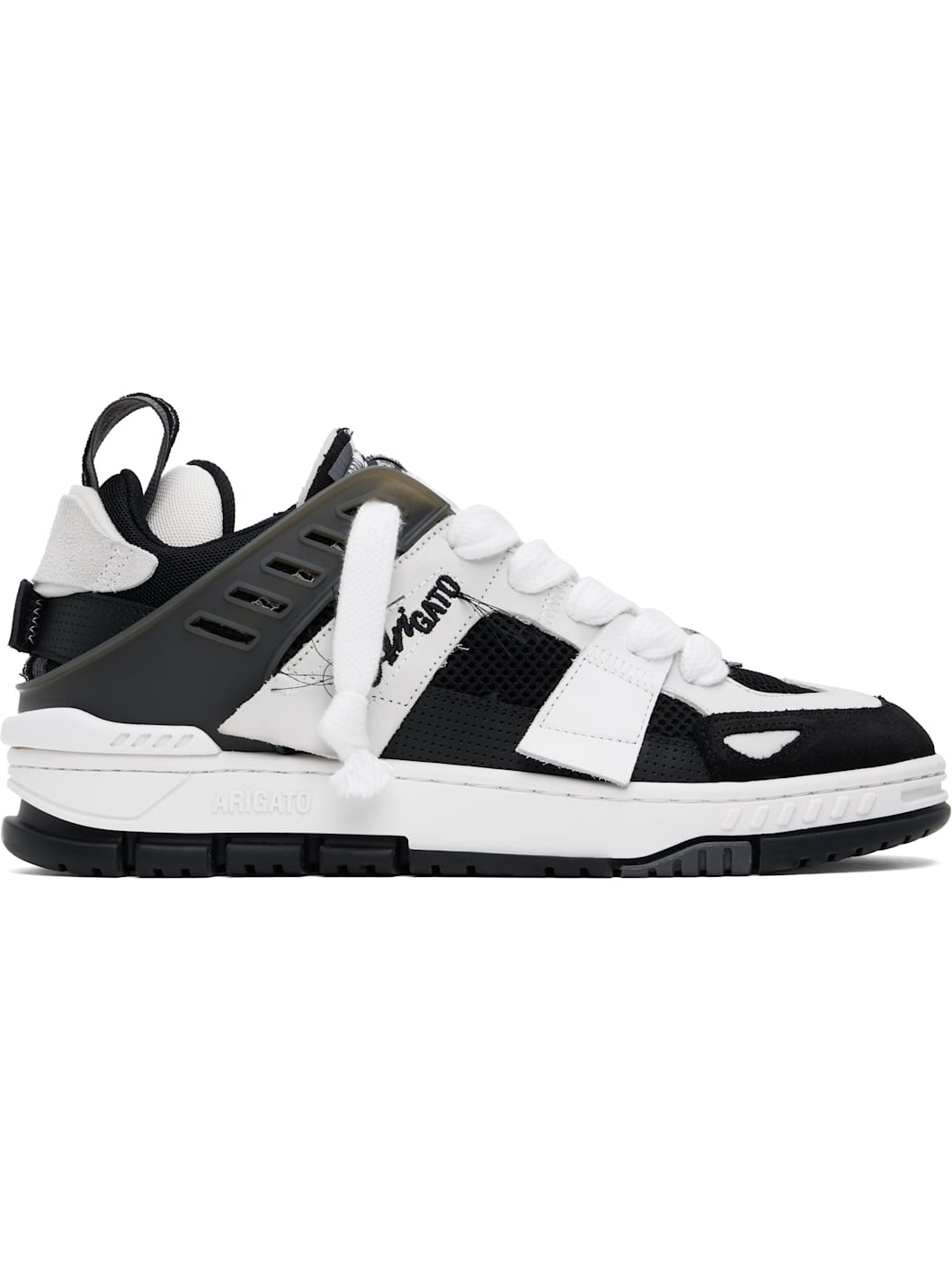 Black & White Area Patchwork Sneakers - 1