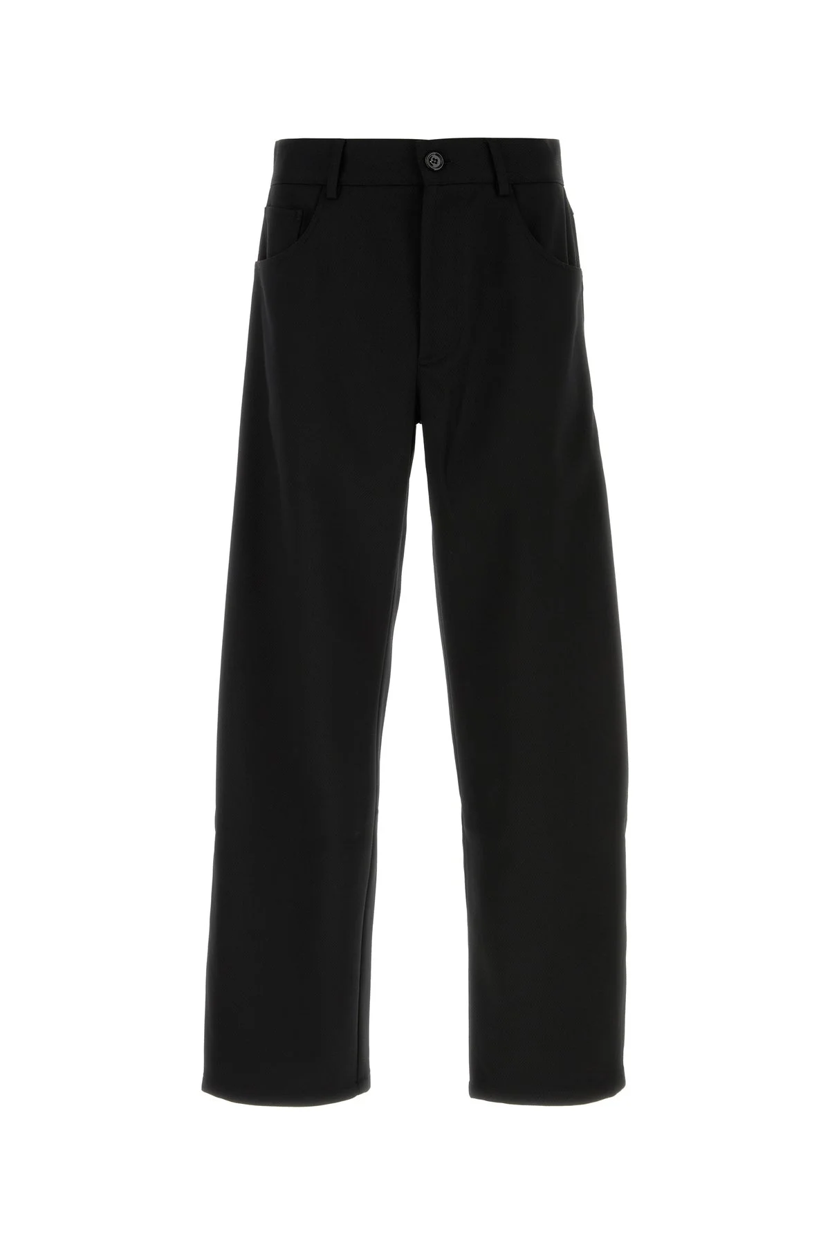 Black stretch polyester blend Oktai pant - 1