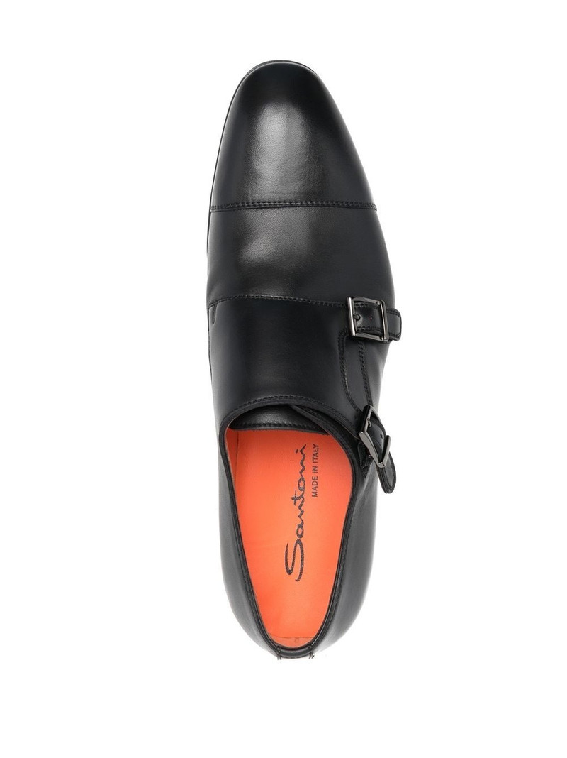 double-buckle leather monk shoes 4
