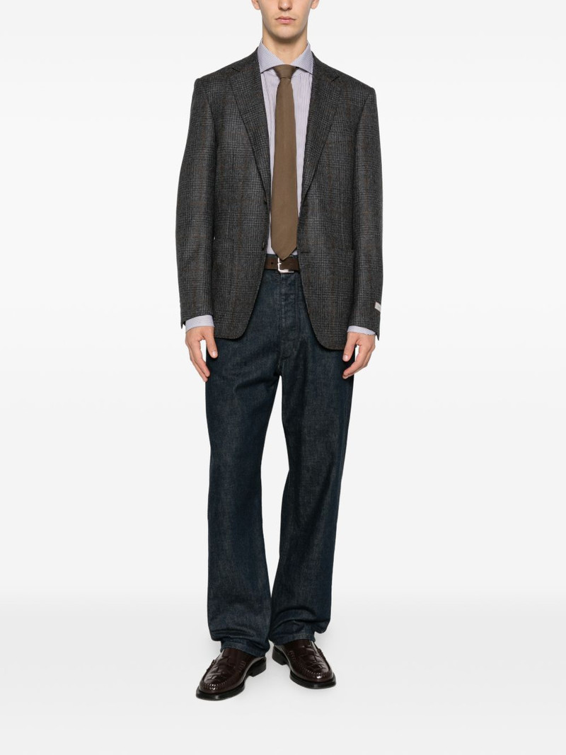 Canali check wool blazer outlook