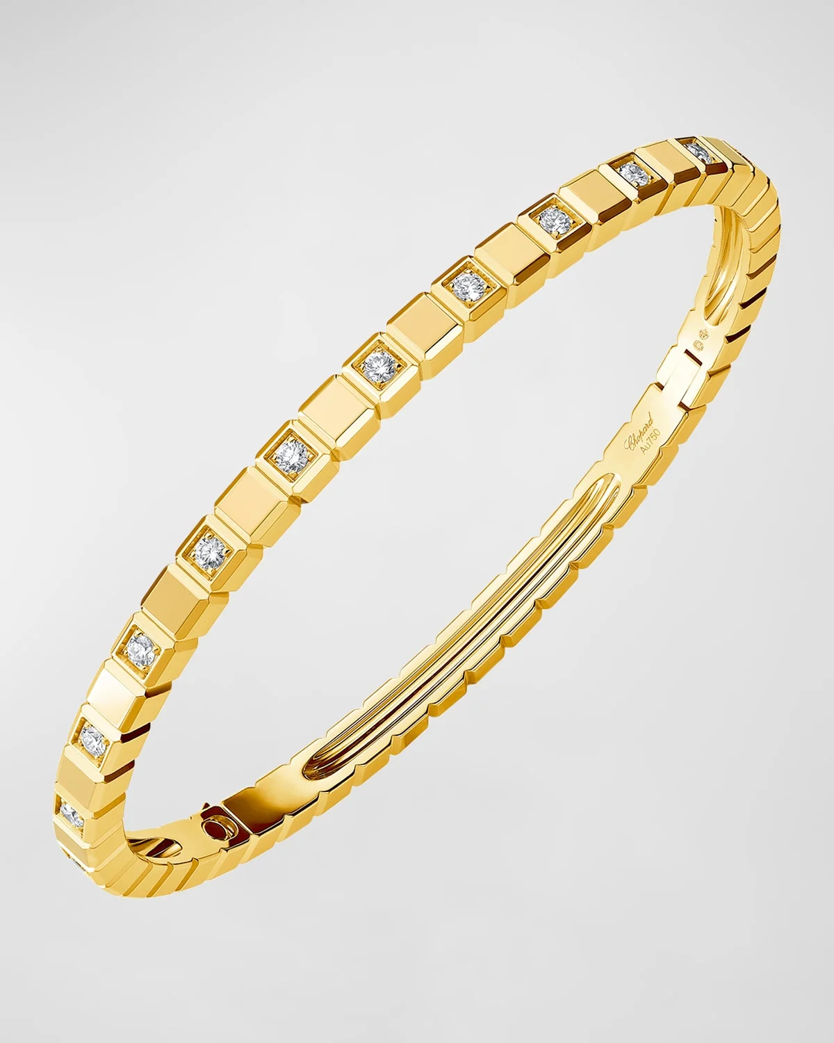 Ice Cube 18K Yellow Gold Alternating Diamond Bracelet - 1