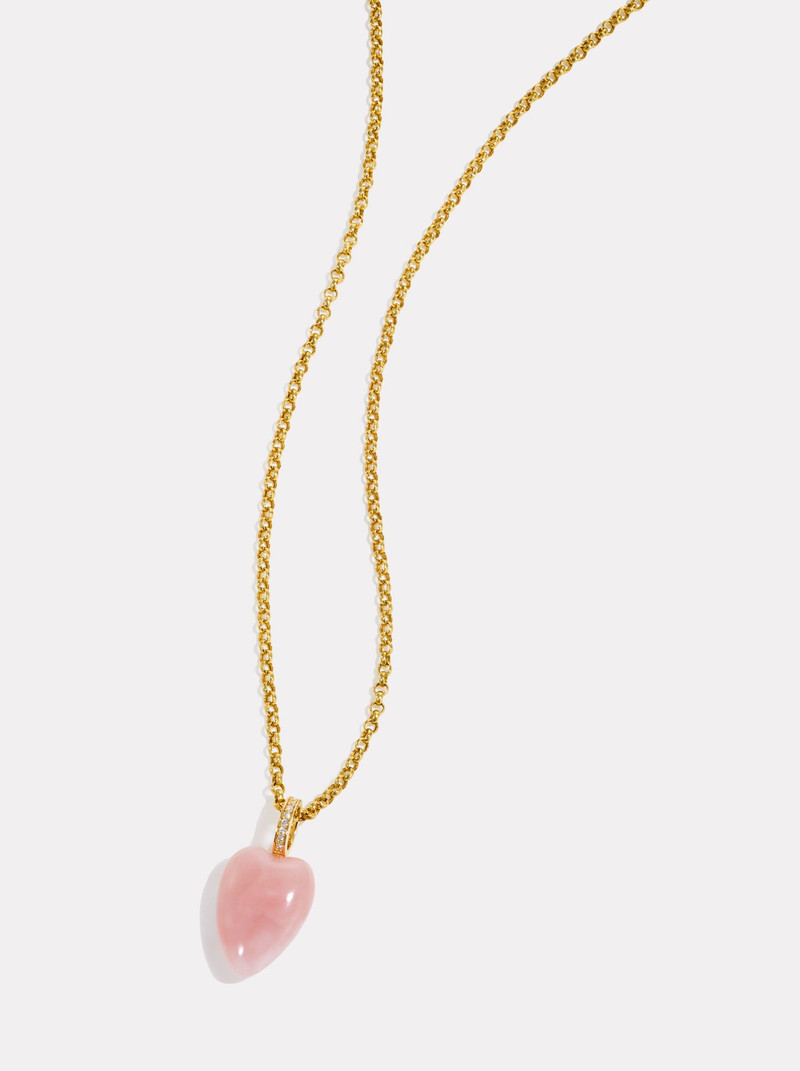 By Pariah Heartstone Diamond Pendant | Pink Opal outlook