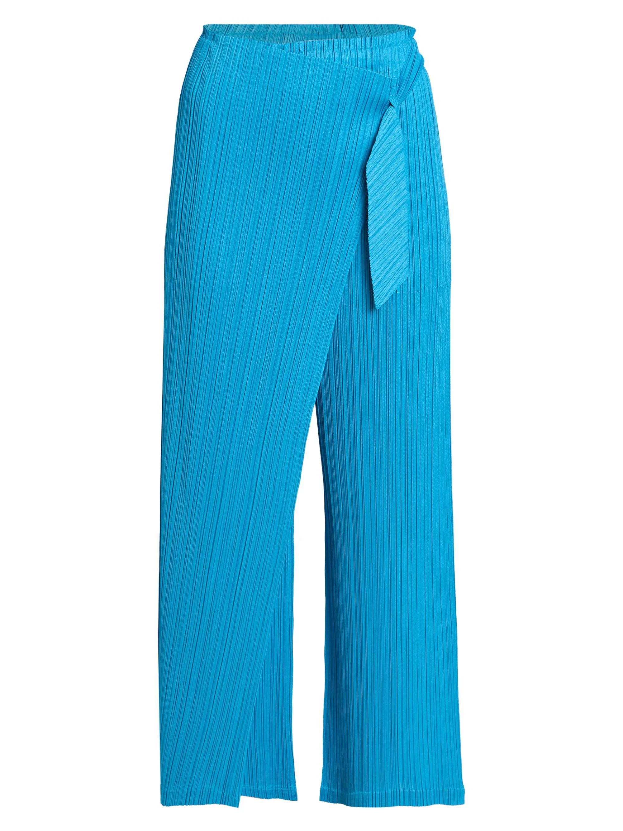 Women's Facade Plissé Wrap Pants - Saxe Blue - 1