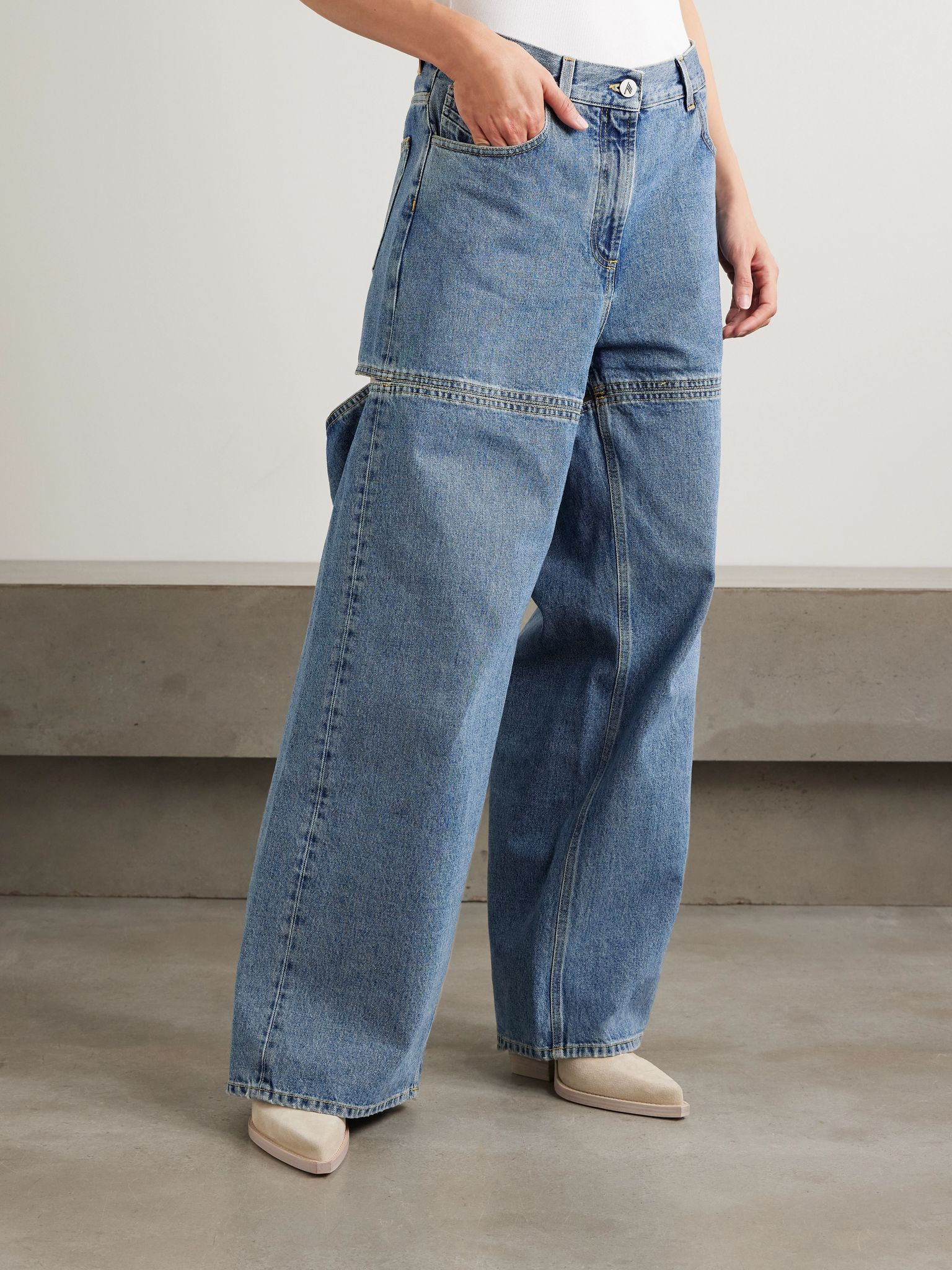 Cutout paneled boyfriend jeans Blue - 3