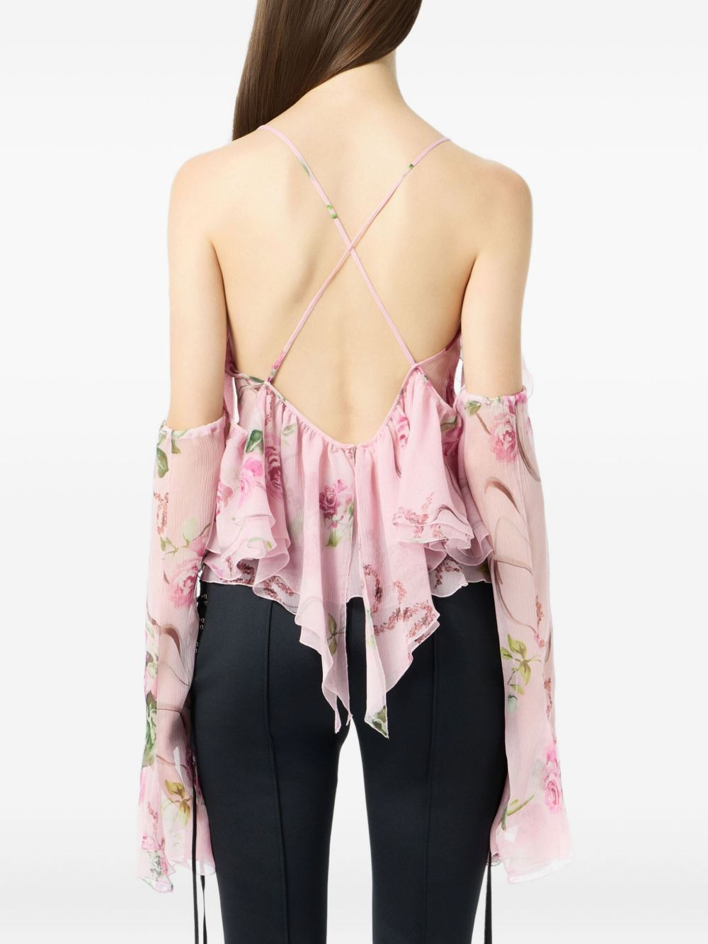 ruffled floral-print top - 4