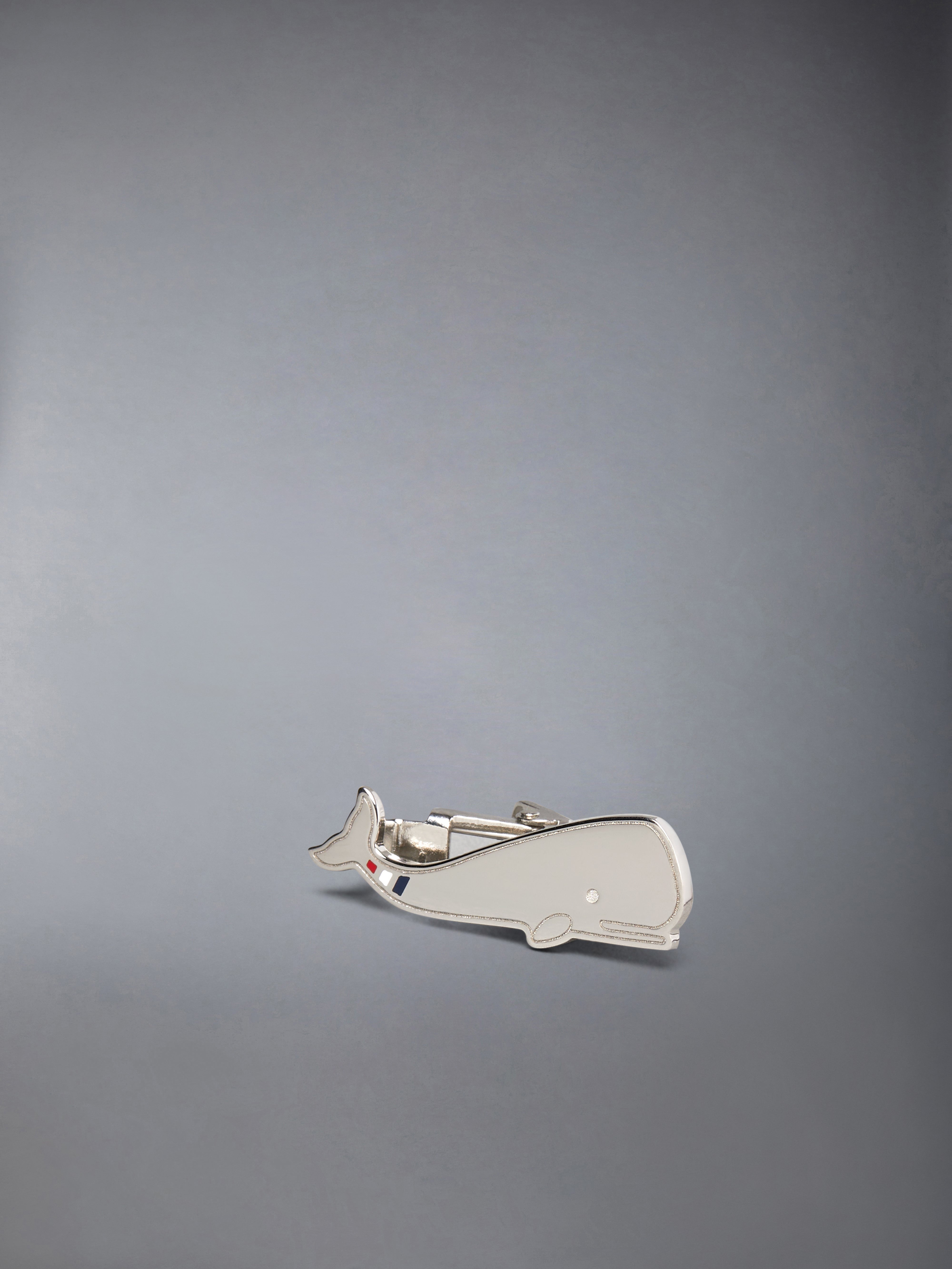 WHALE TIE BAR W/ RWB ENAMEL IN BRASS - 3