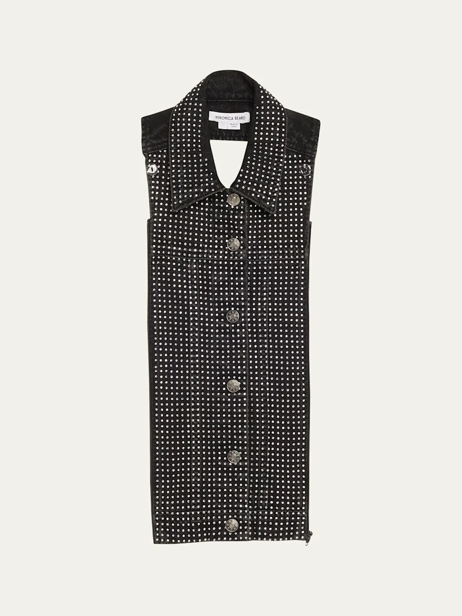 Slate Rhinestone Denim Dickey - 1