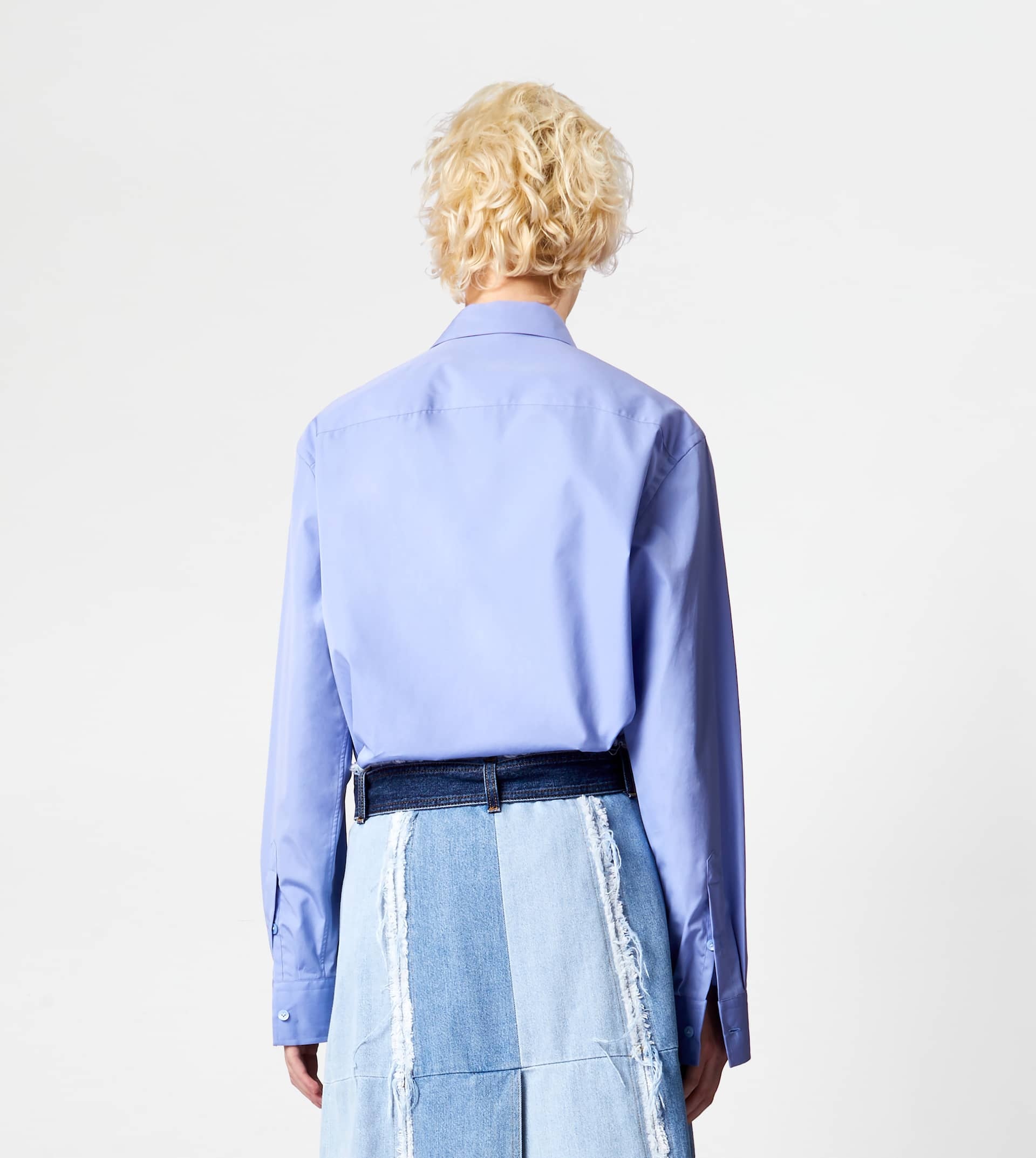 SHIRT IN COTTON - LIGHT BLUE - 7