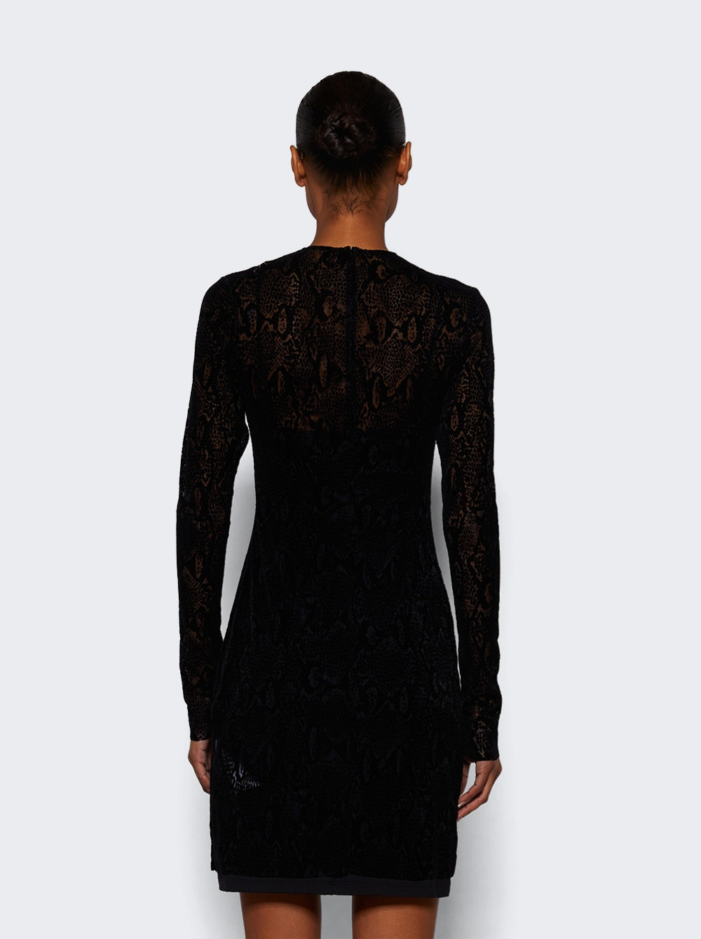 Long Sleeve Tulle Dress Black - 4
