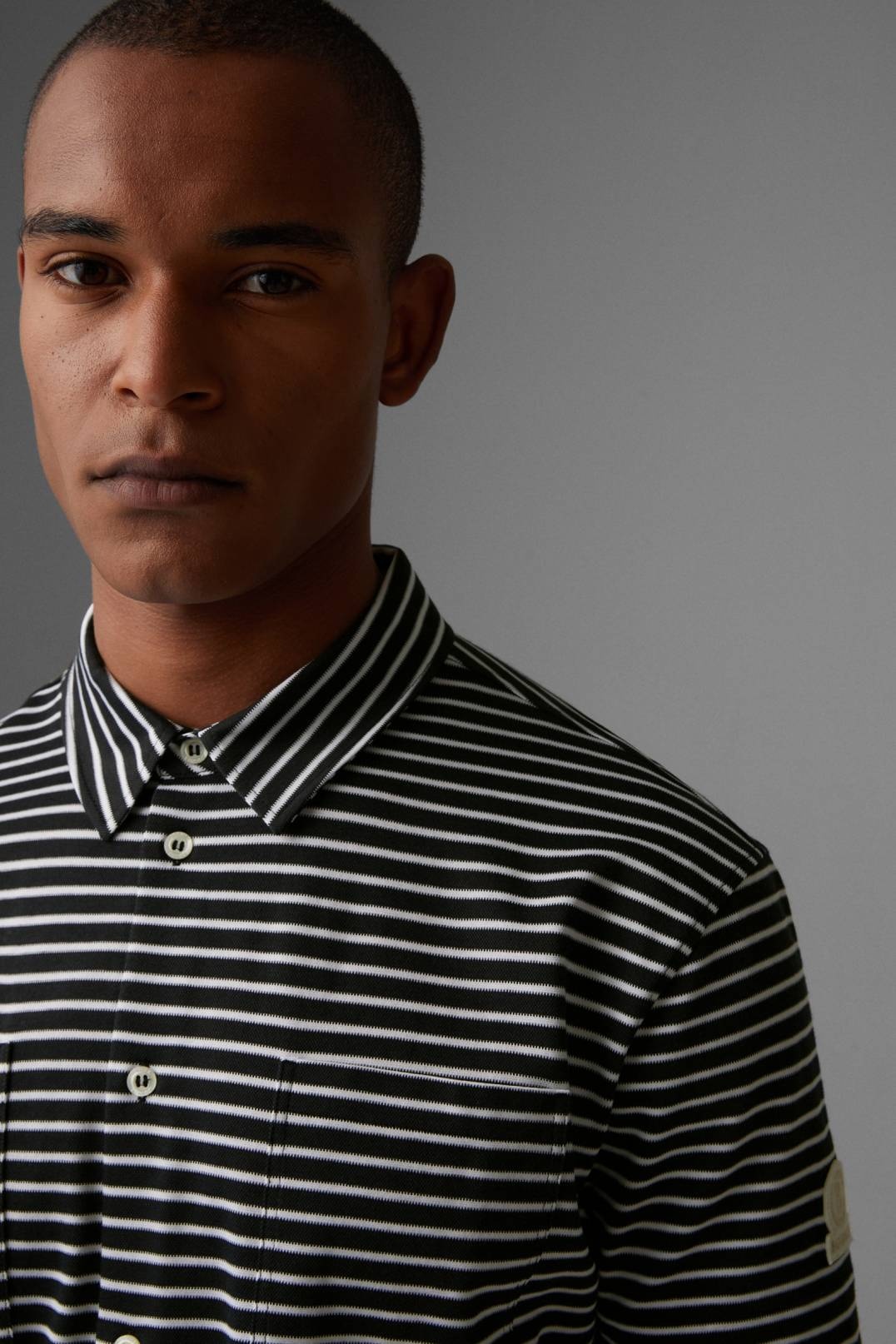 DAVIS SHORT-SLEEVED SHIRT IN BLACK/WHITE - 4
