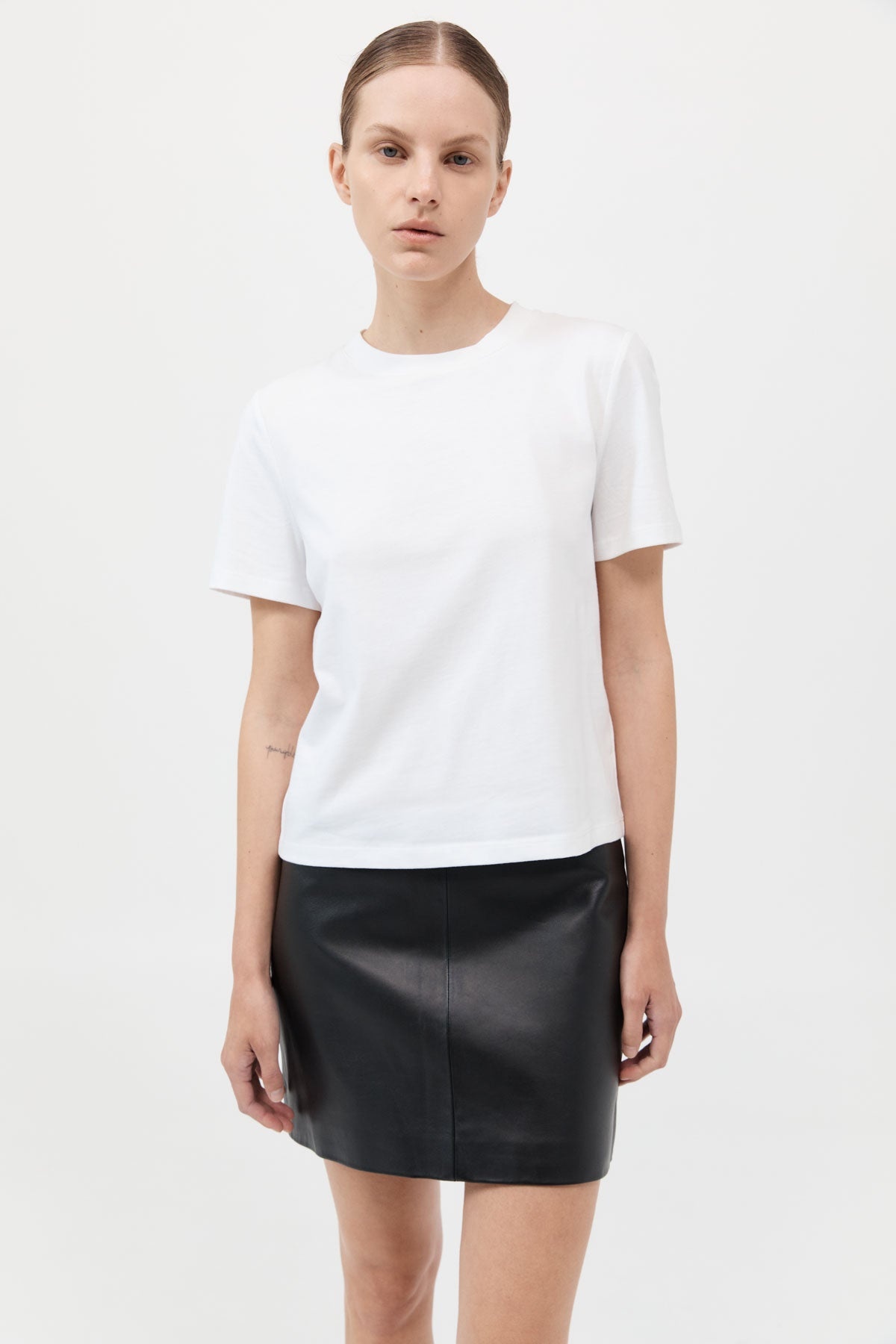 Leather Mini Skirt - Black - 2