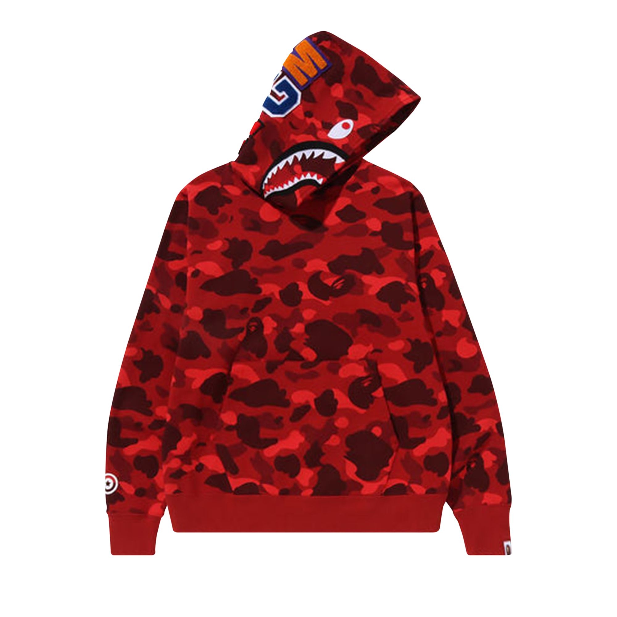 BAPE Color Camo Shark Pullover Hoodie 'Red' - 1