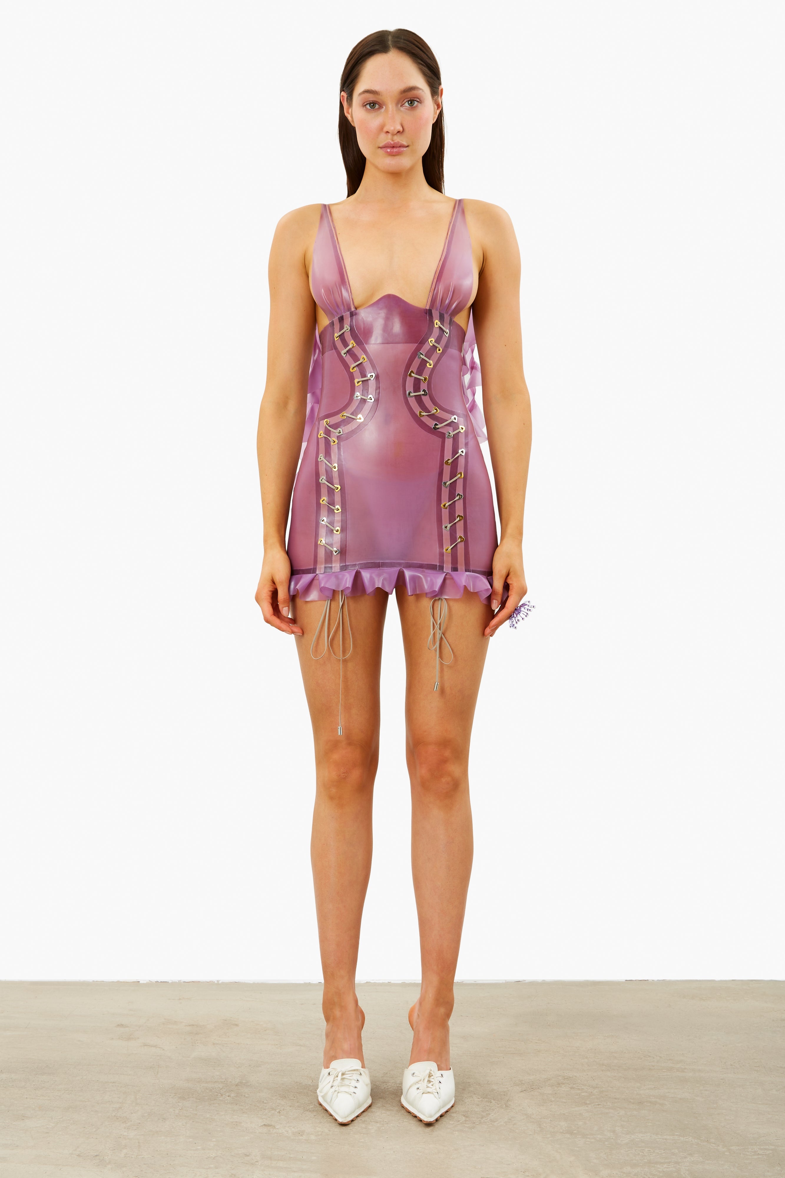 TYRA LATEX DRESS DUSTY - 2