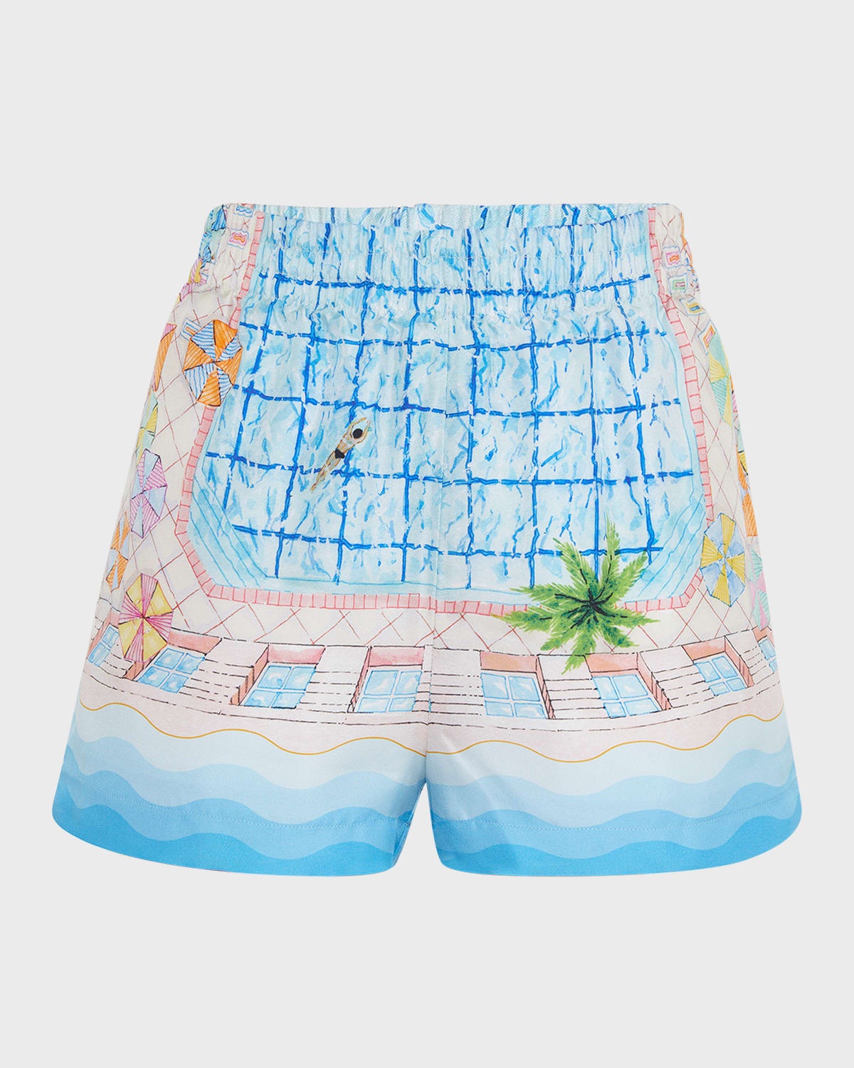Pool Print Silk Shorts - 1